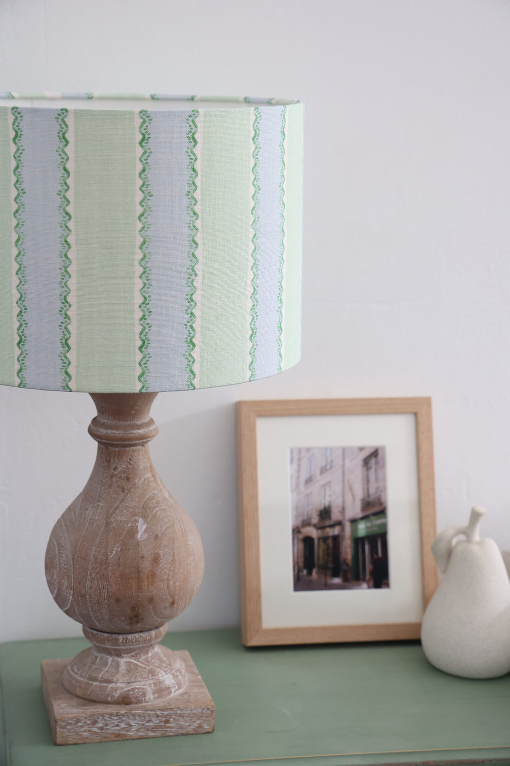 Linwood 'Croquet Peppermint' Short and Wide lampshade