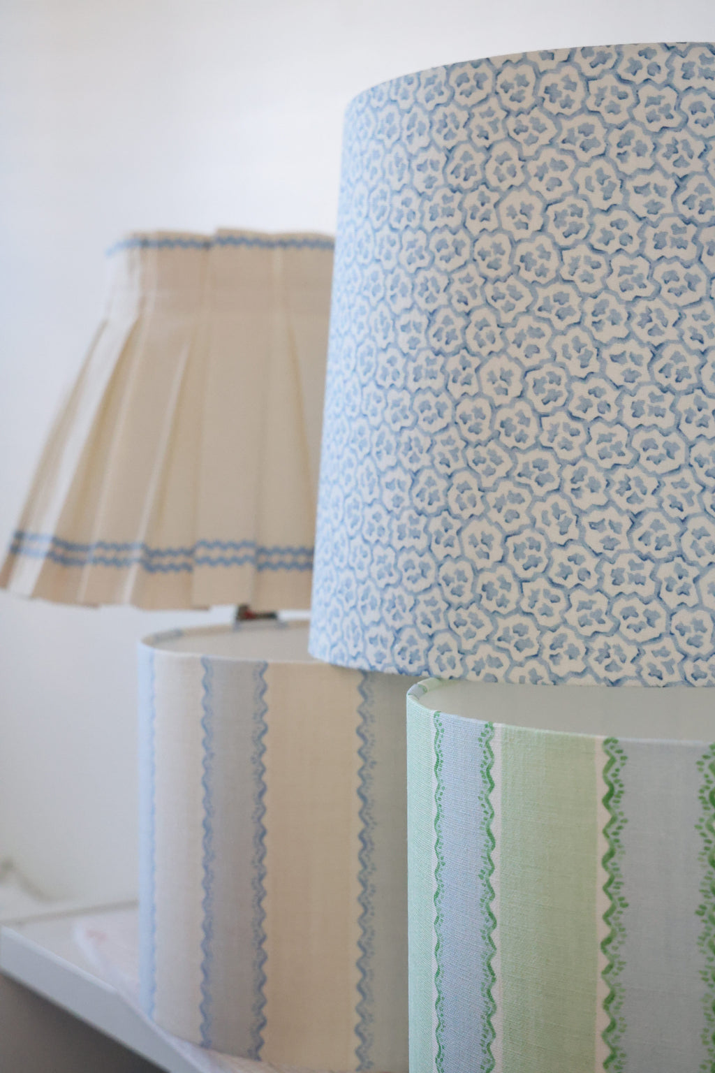 Linwood 'Croquet Peppermint' Short and Wide lampshade