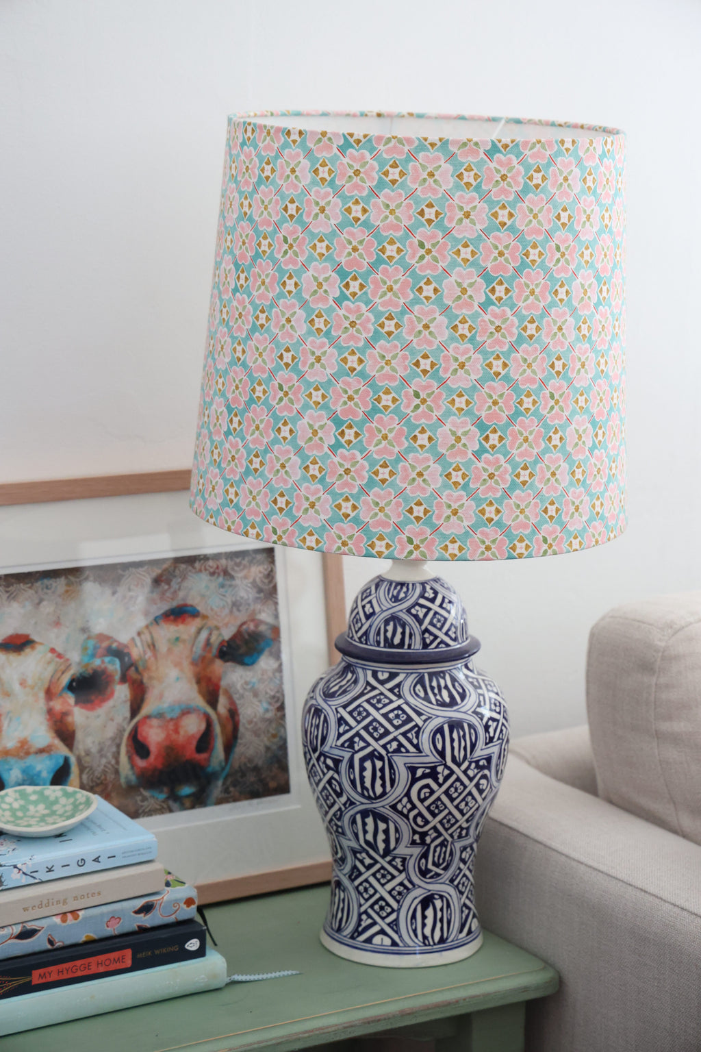 Anna Spiro 'Flora Oyster linen Sea Mist' Large Empire