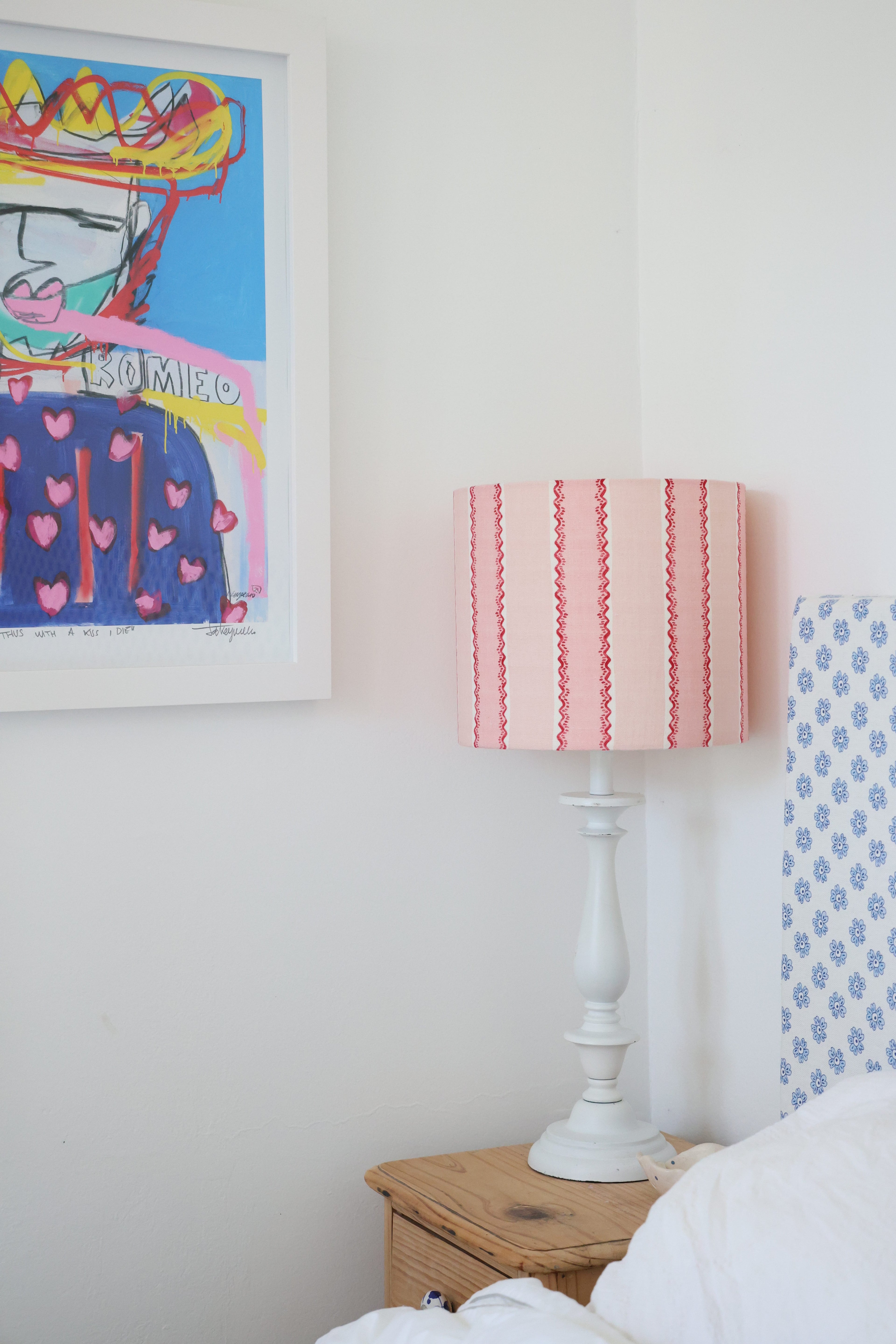 Linwood 'Croquet Rhubarb' Medium Drum Lampshade