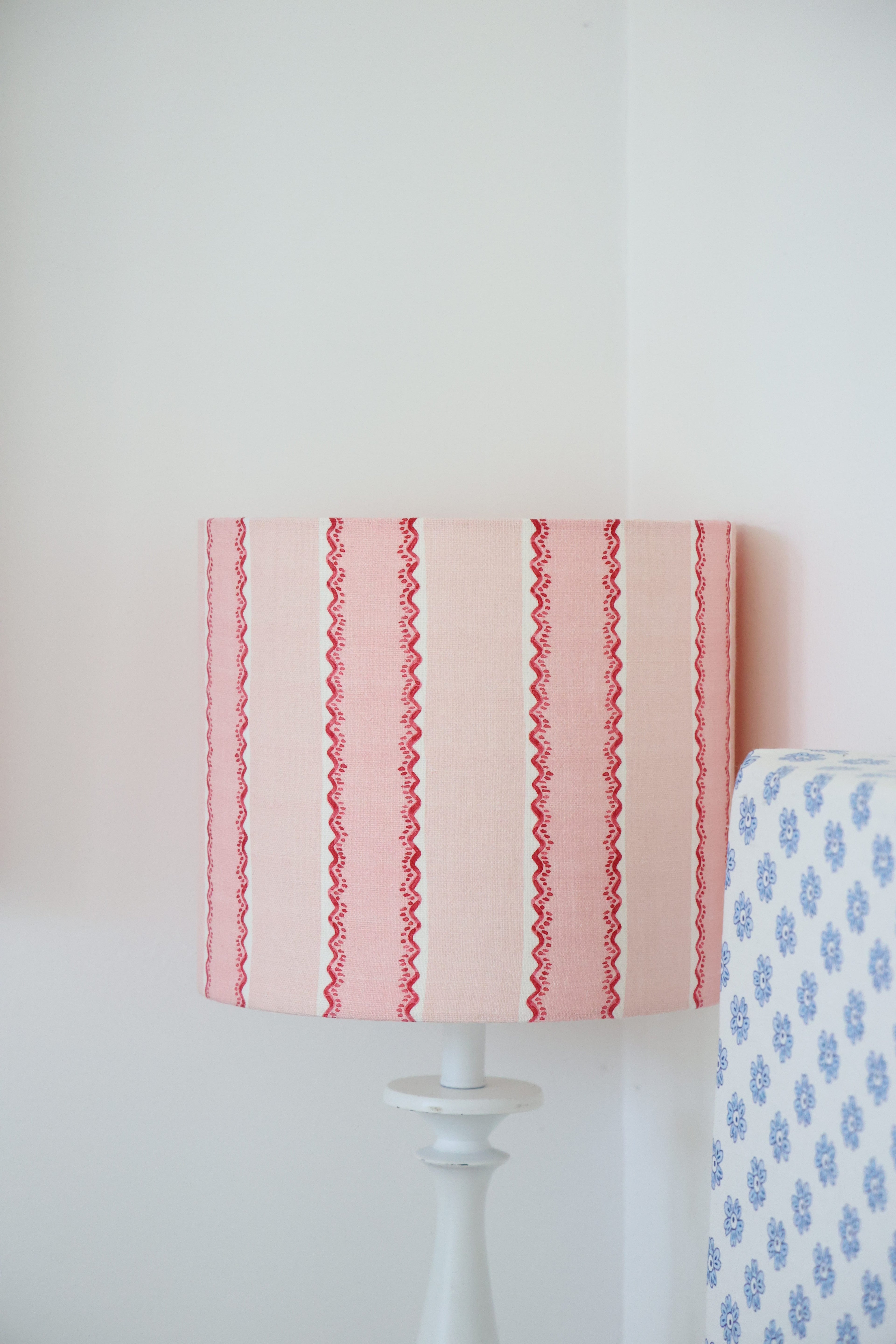 Linwood 'Croquet Rhubarb' Medium Drum Lampshade