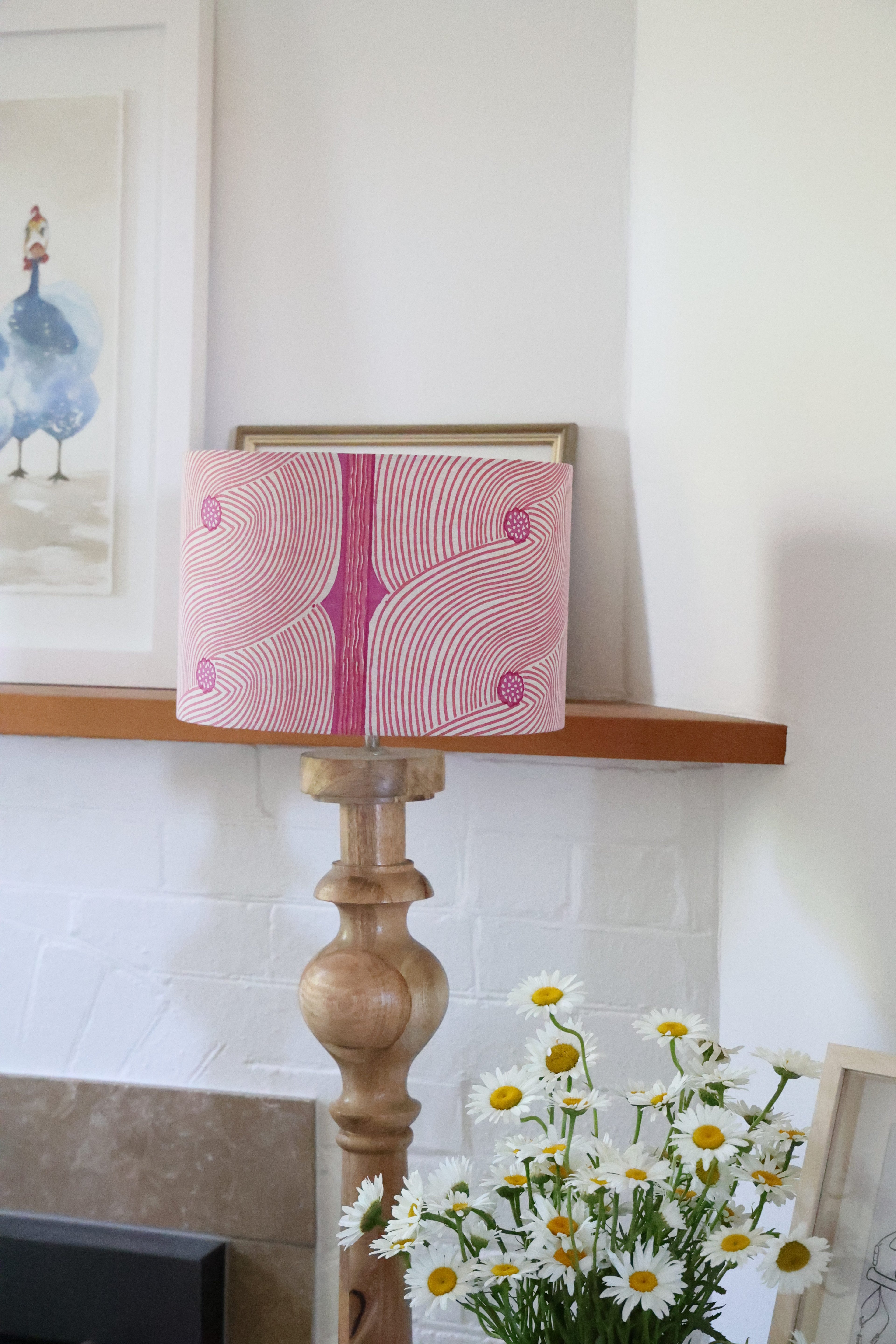 Tulu Textiles ' Harper Pink' Short and Wide Lampshade