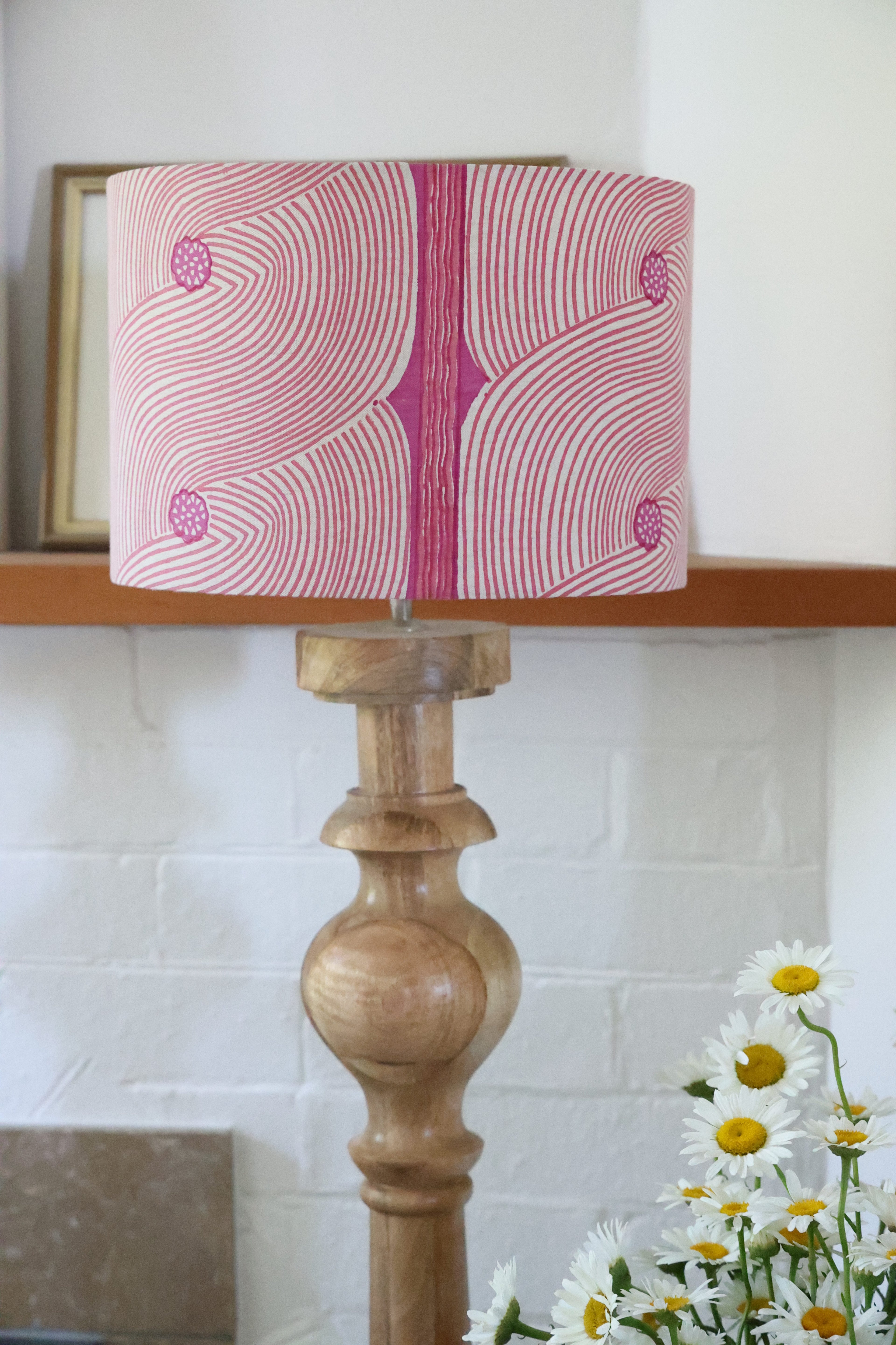 Tulu Textiles ' Harper Pink' Short and Wide Lampshade