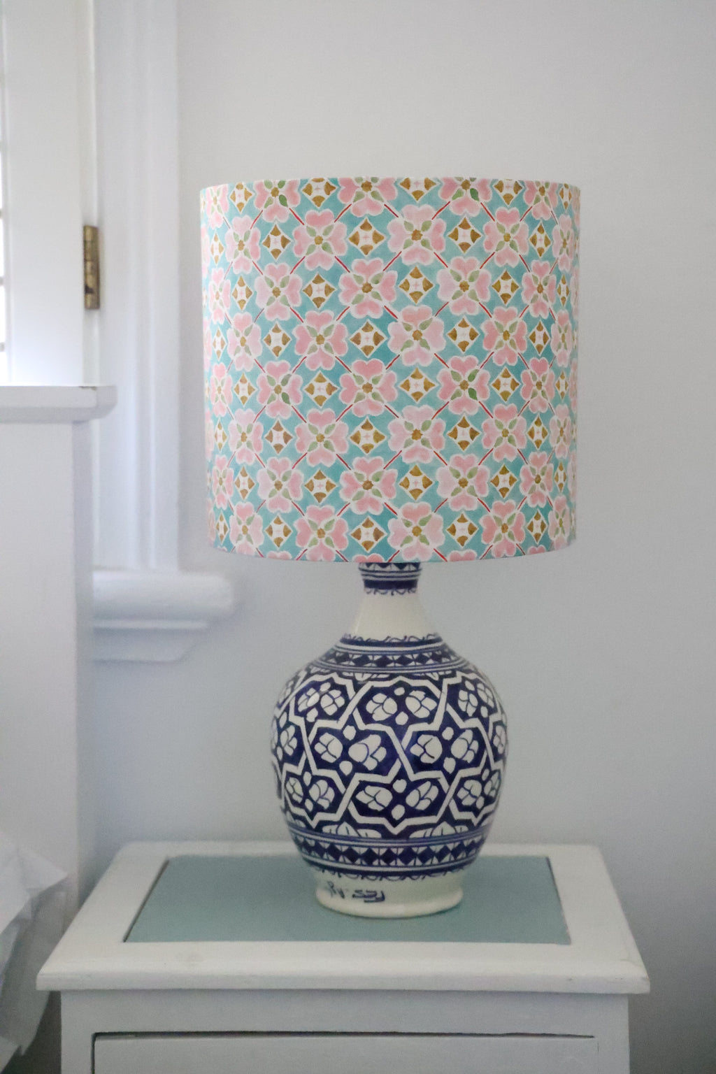 Anna Spiro 'Flora - Sea Mist' Small Drum Lampshade