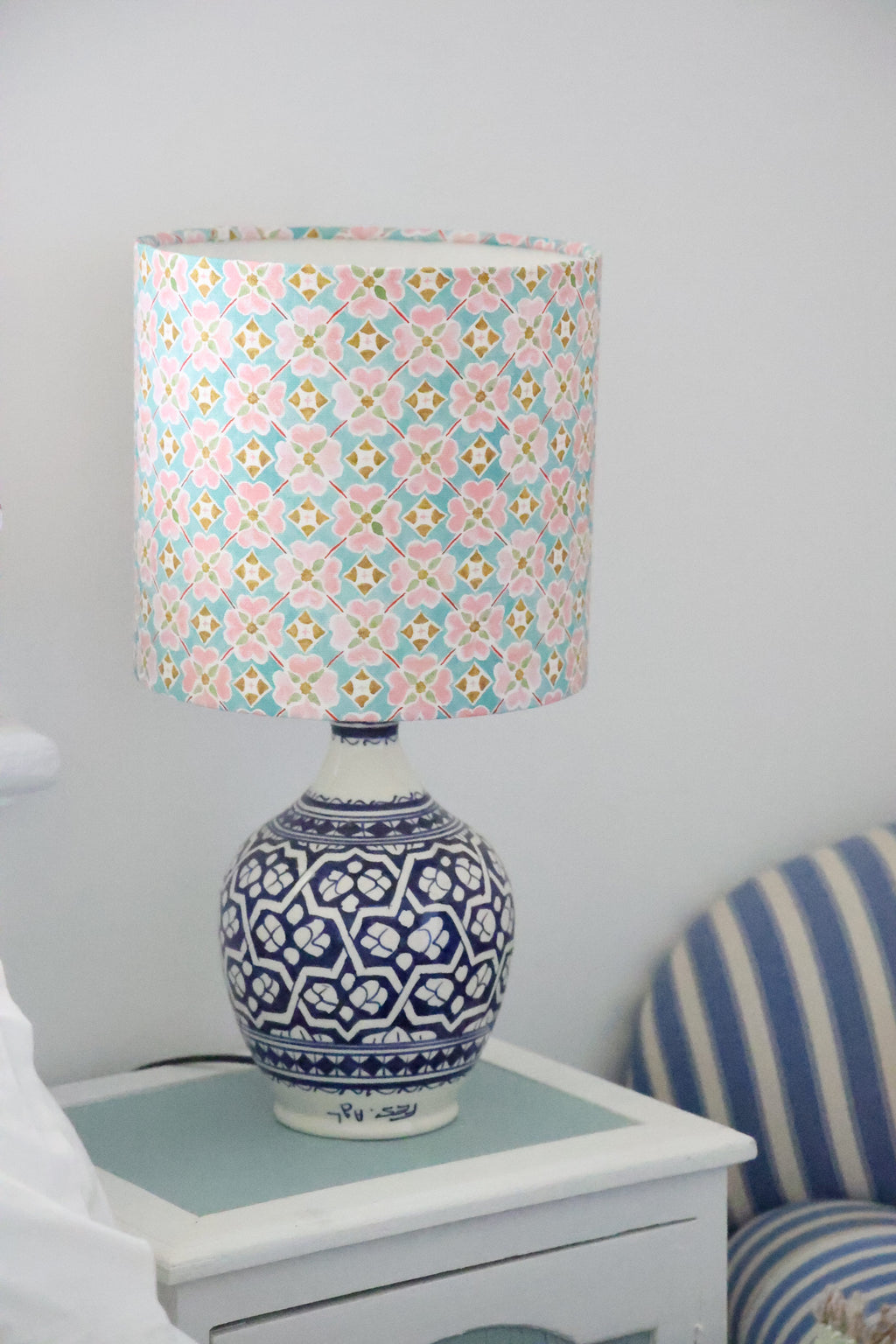 Anna Spiro 'Flora - Sea Mist' Small Drum Lampshade