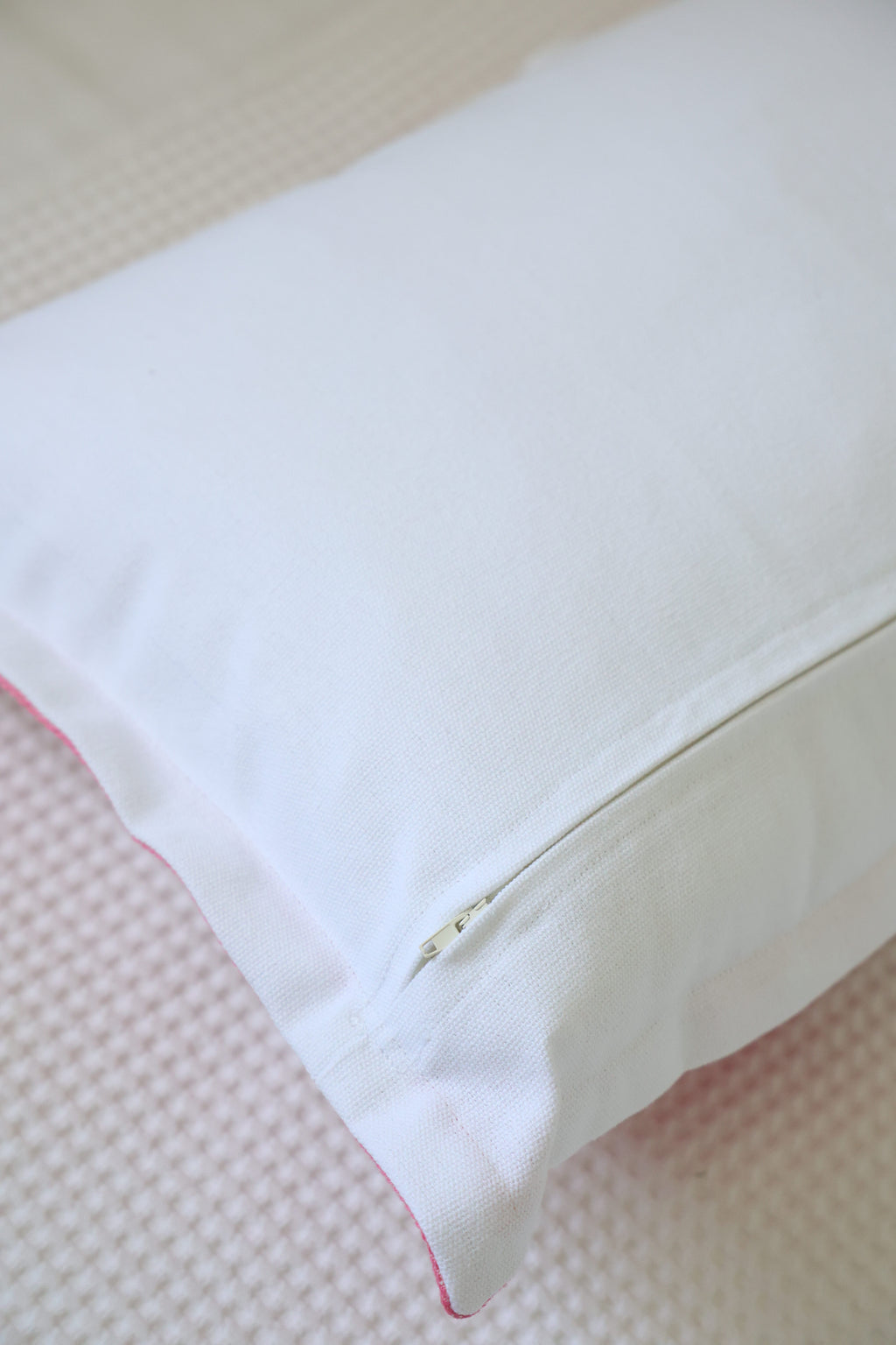 Pink and White Rectangular cushion
