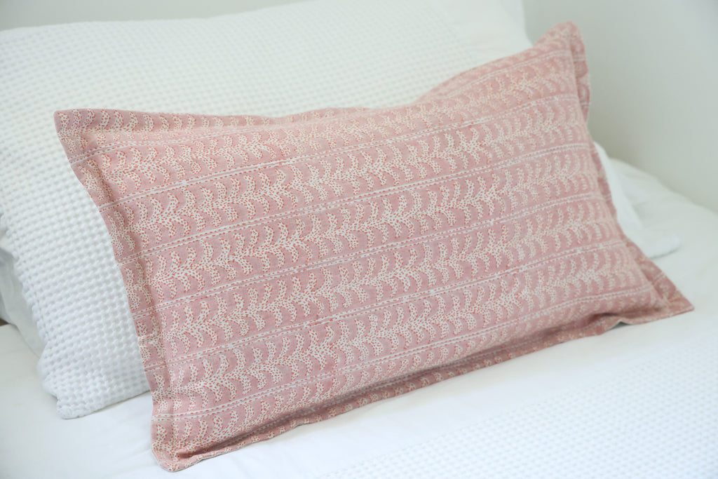 Walter G 'Luxor Guava Linen' Rectangular cushion