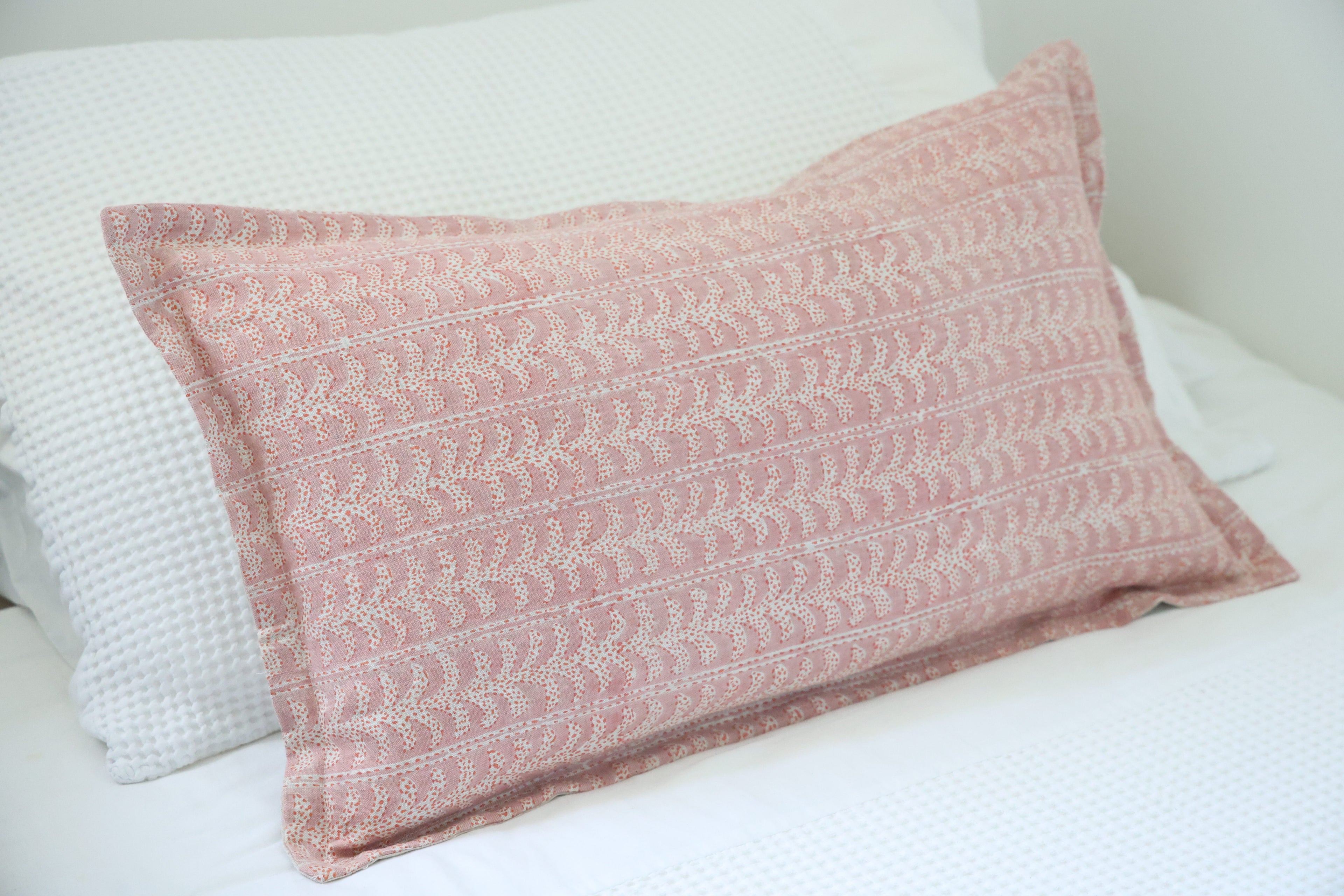 Walter G 'Luxor Guava Linen' Rectangular cushion
