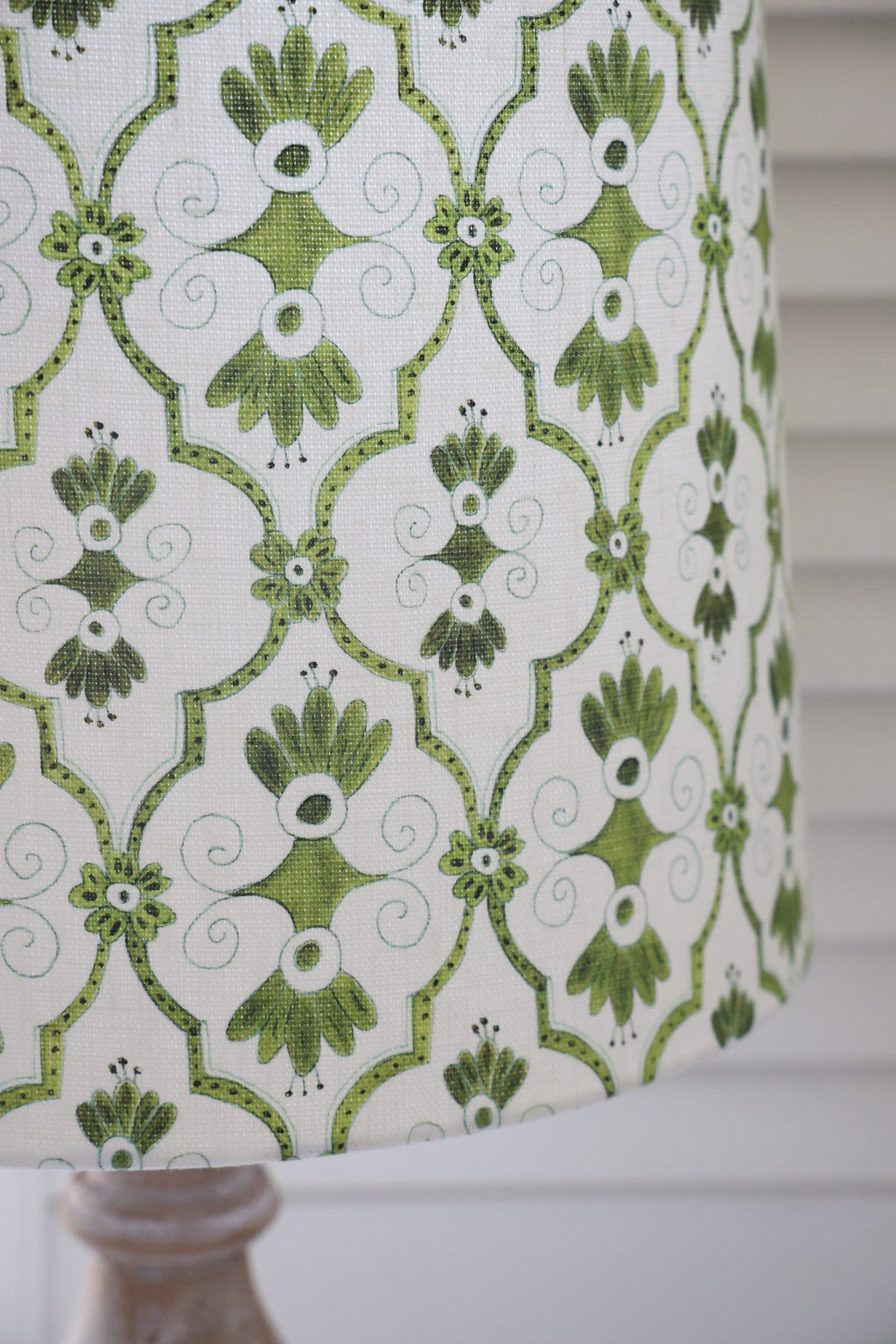 Ocre Designs 'Delft Green Lattice' Large Empire Lampshade