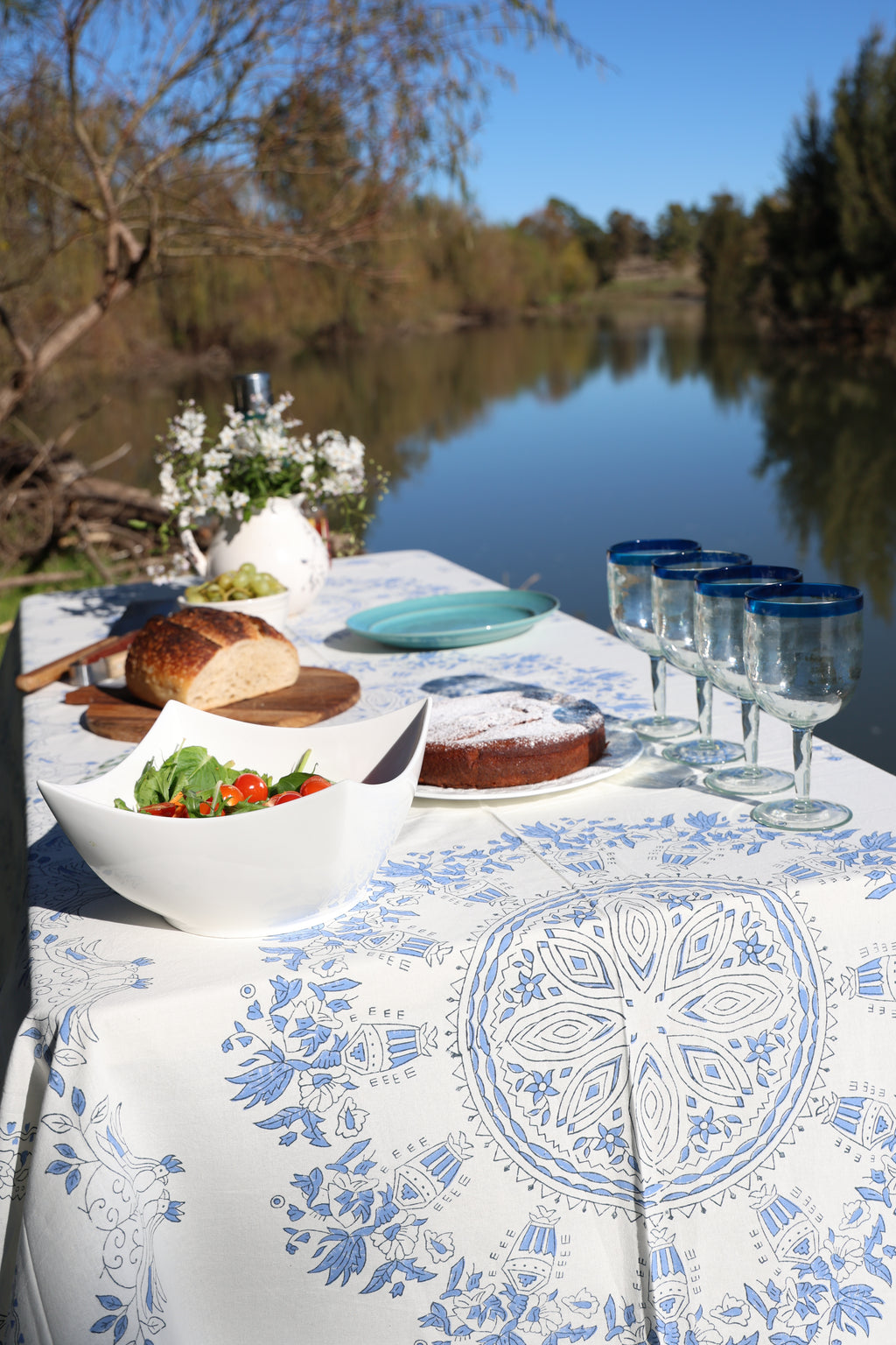 'Blue fish' tablecloth