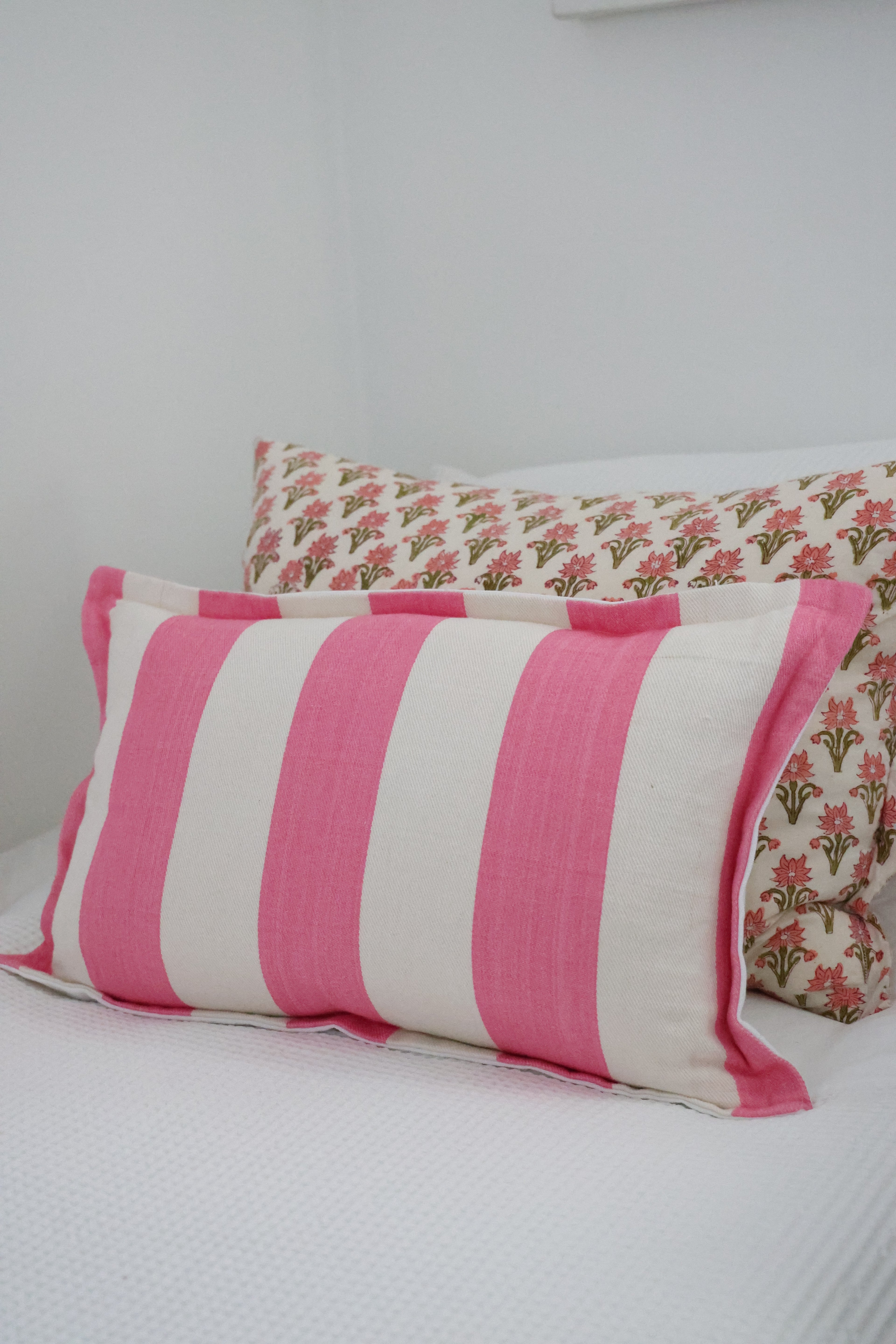 Pink and White Rectangular cushion