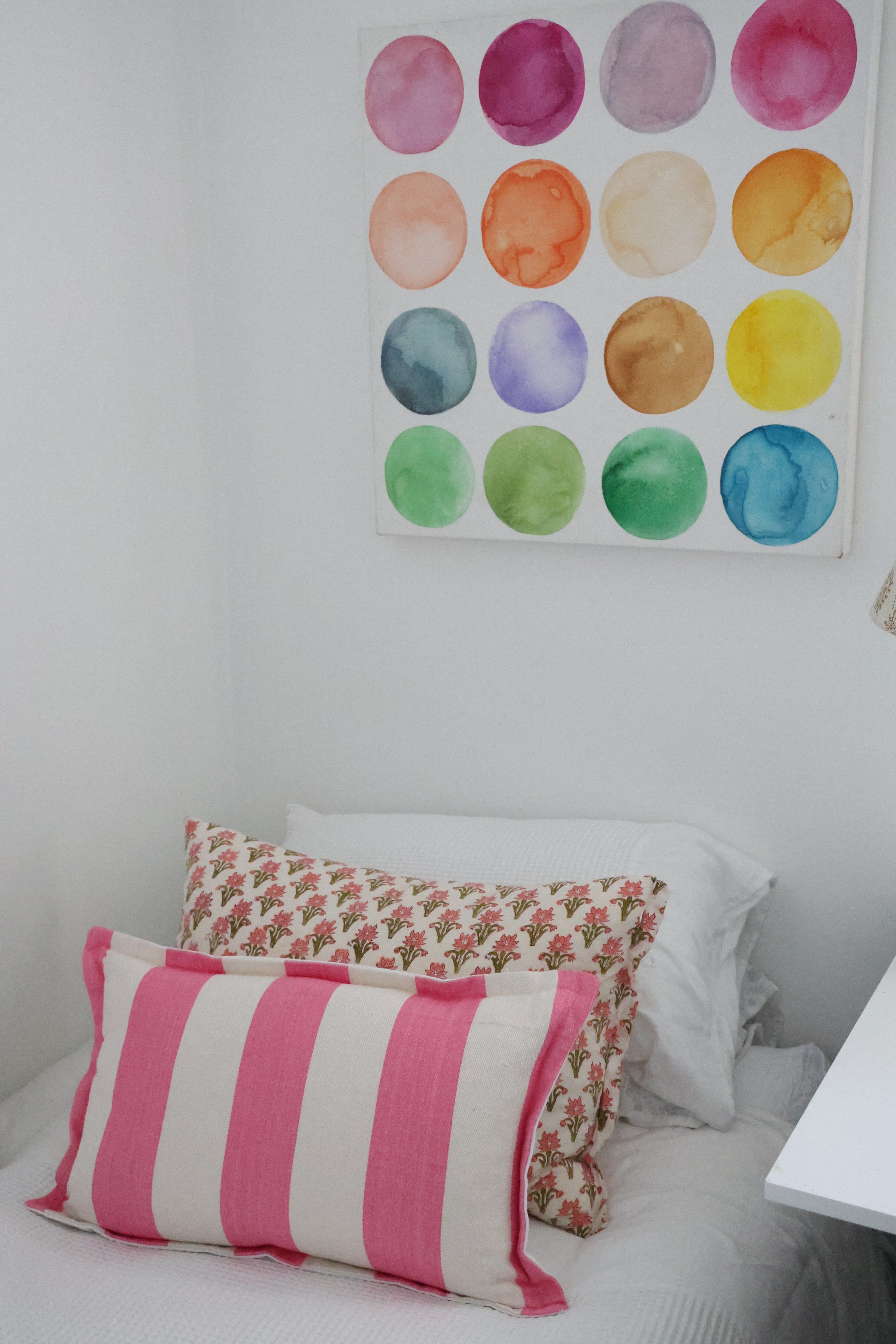 Pink and White Rectangular cushion