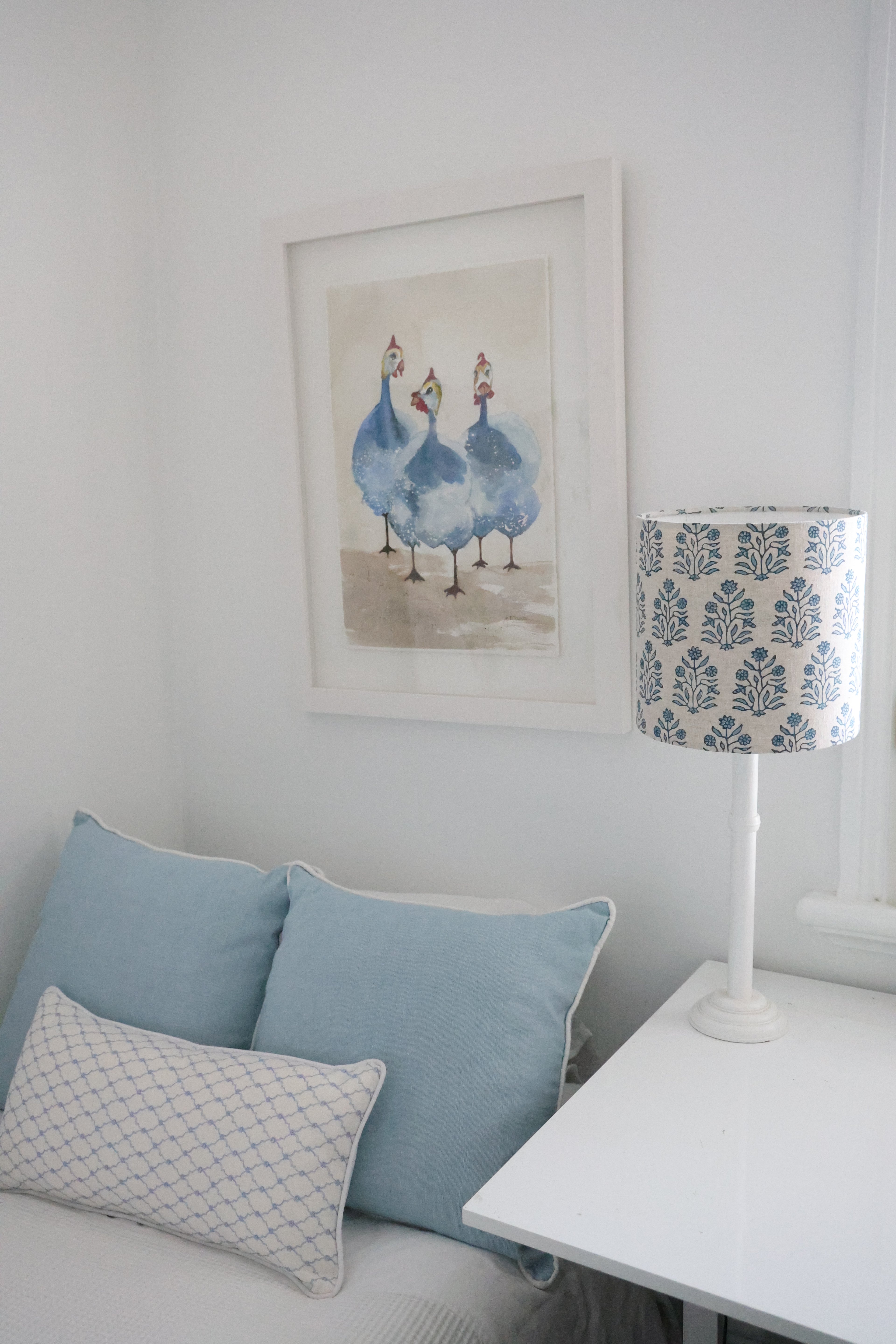 Walter G 'Amer Azure linen' Small Drum Lampshade