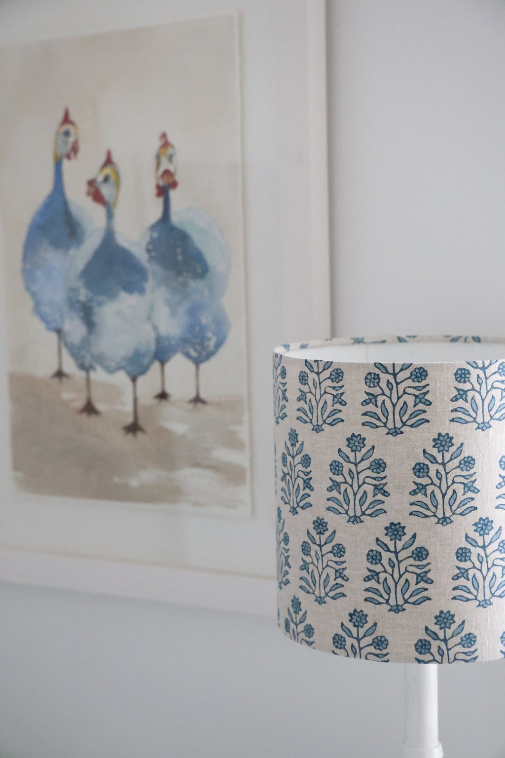 Walter G 'Amer Azure linen' Small Drum Lampshade