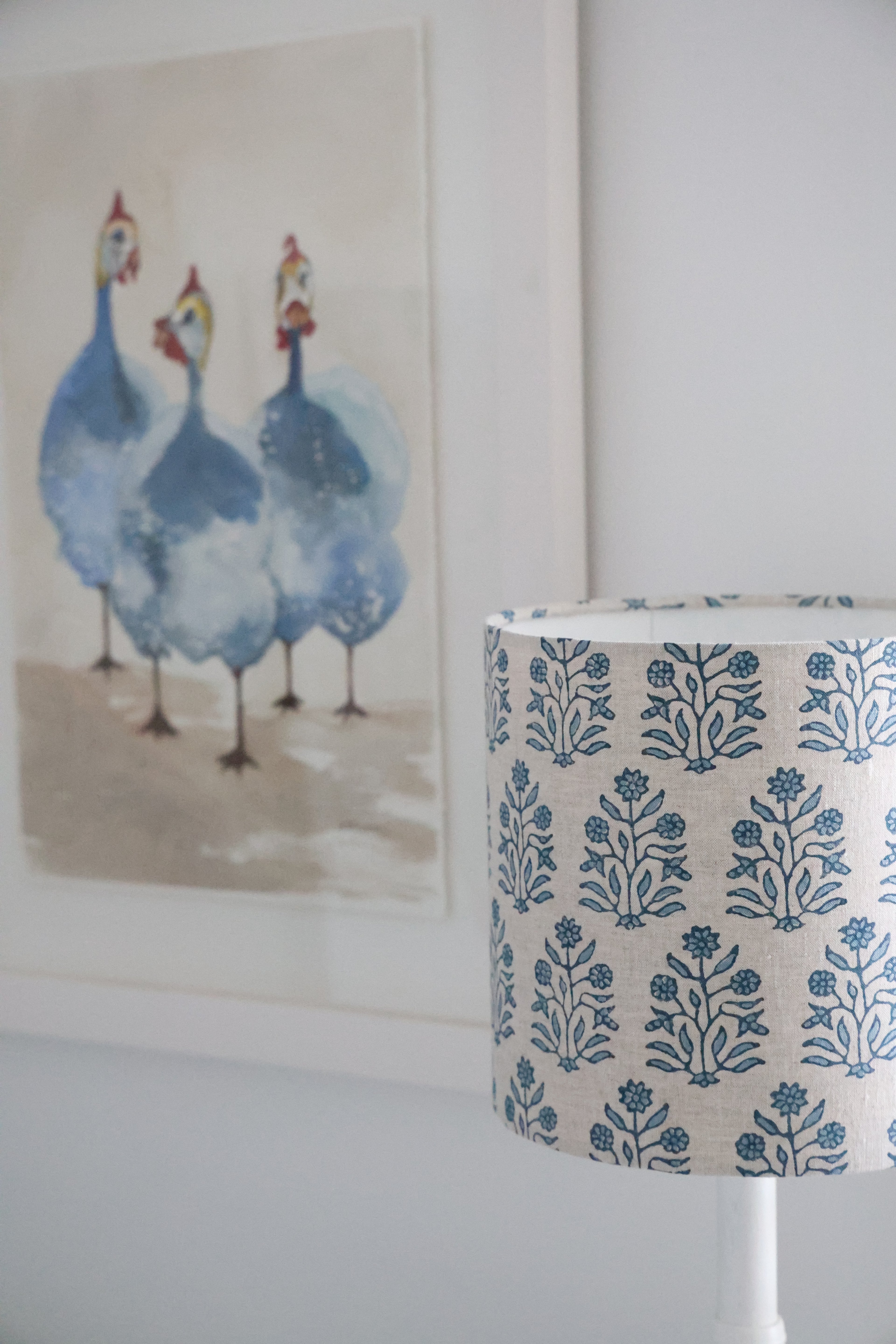 Walter G 'Amer Azure linen' Small Drum Lampshade