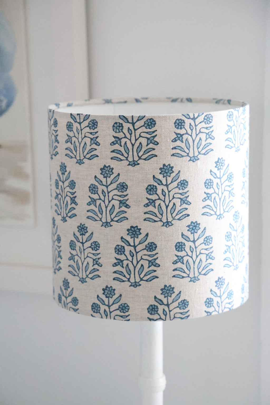 Walter G 'Amer Azure linen' Small Drum Lampshade