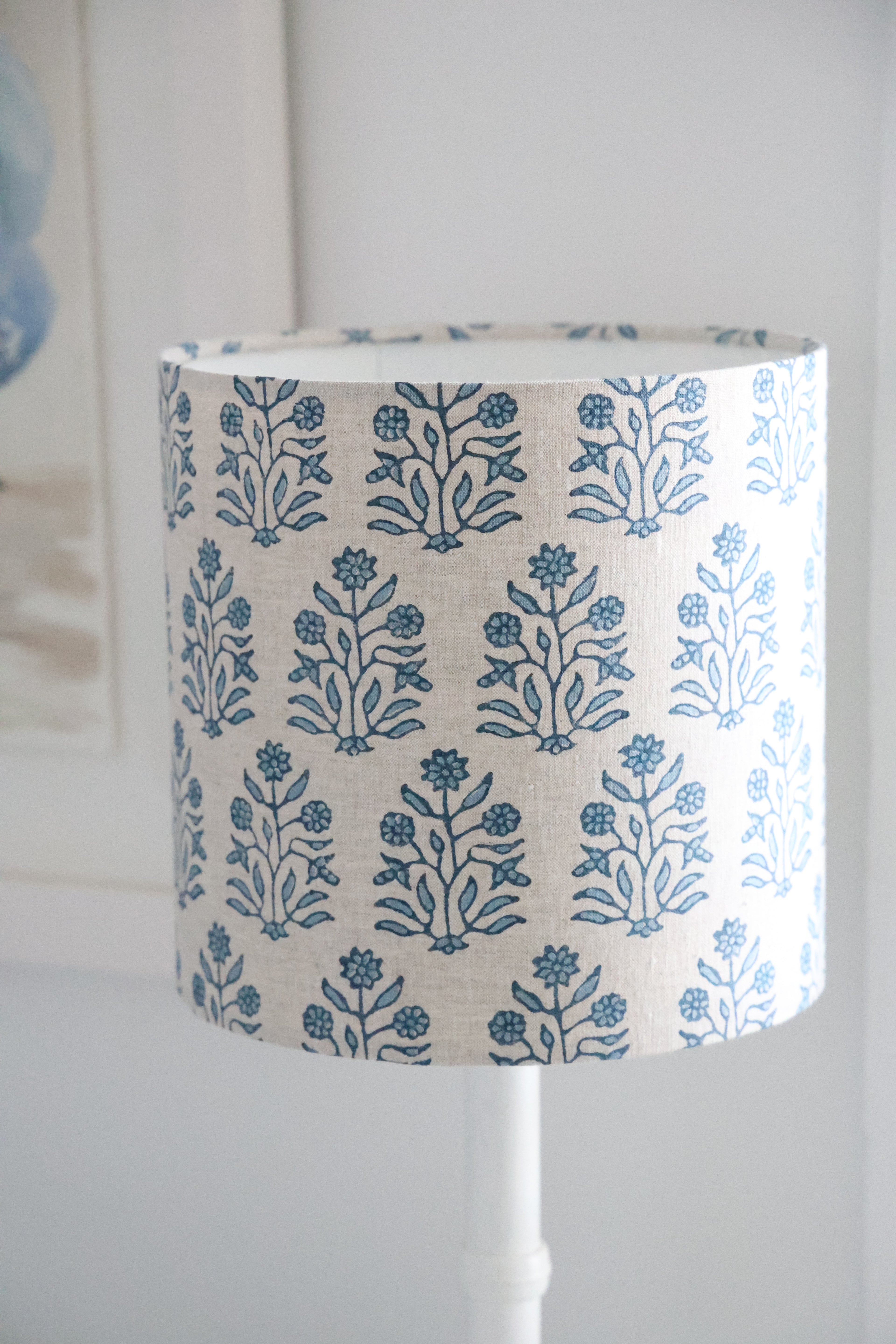Walter G 'Amer Azure linen' Small Drum Lampshade
