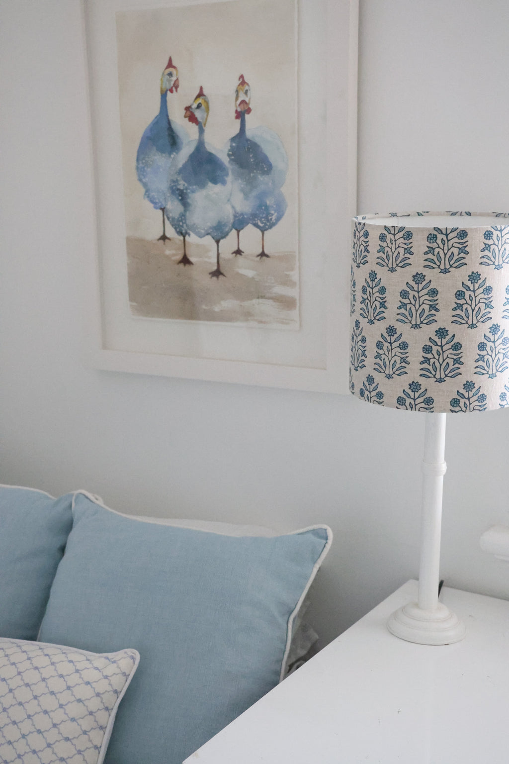 Walter G 'Amer Azure linen' Small Drum Lampshade