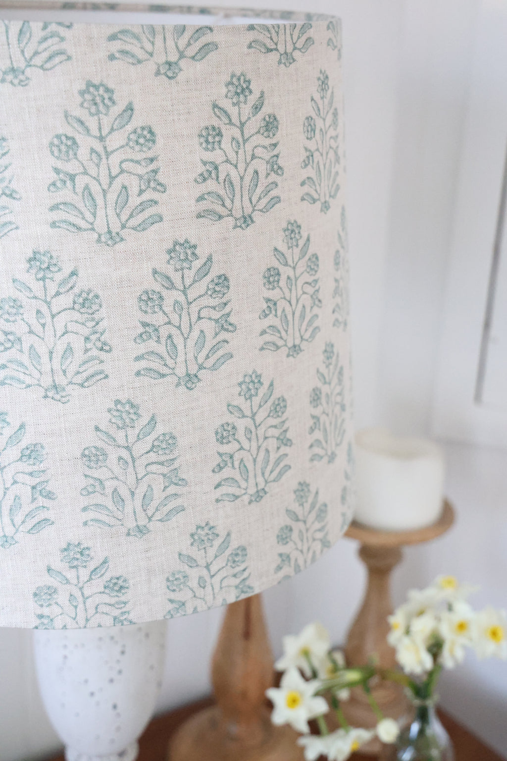 Walter G 'Amer Celadon linen' medium empire lampshade