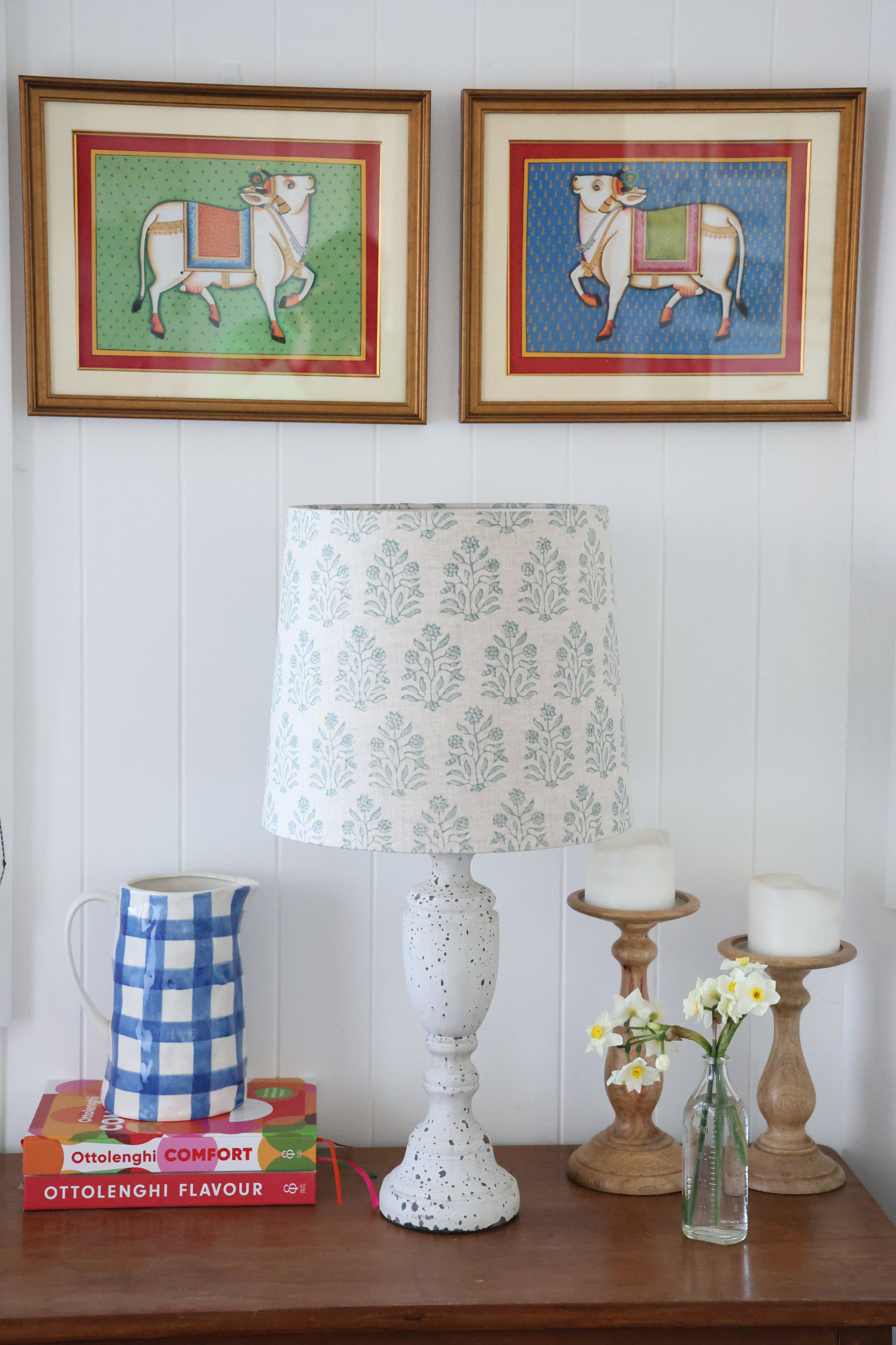Walter G 'Amer Celadon linen' medium empire lampshade