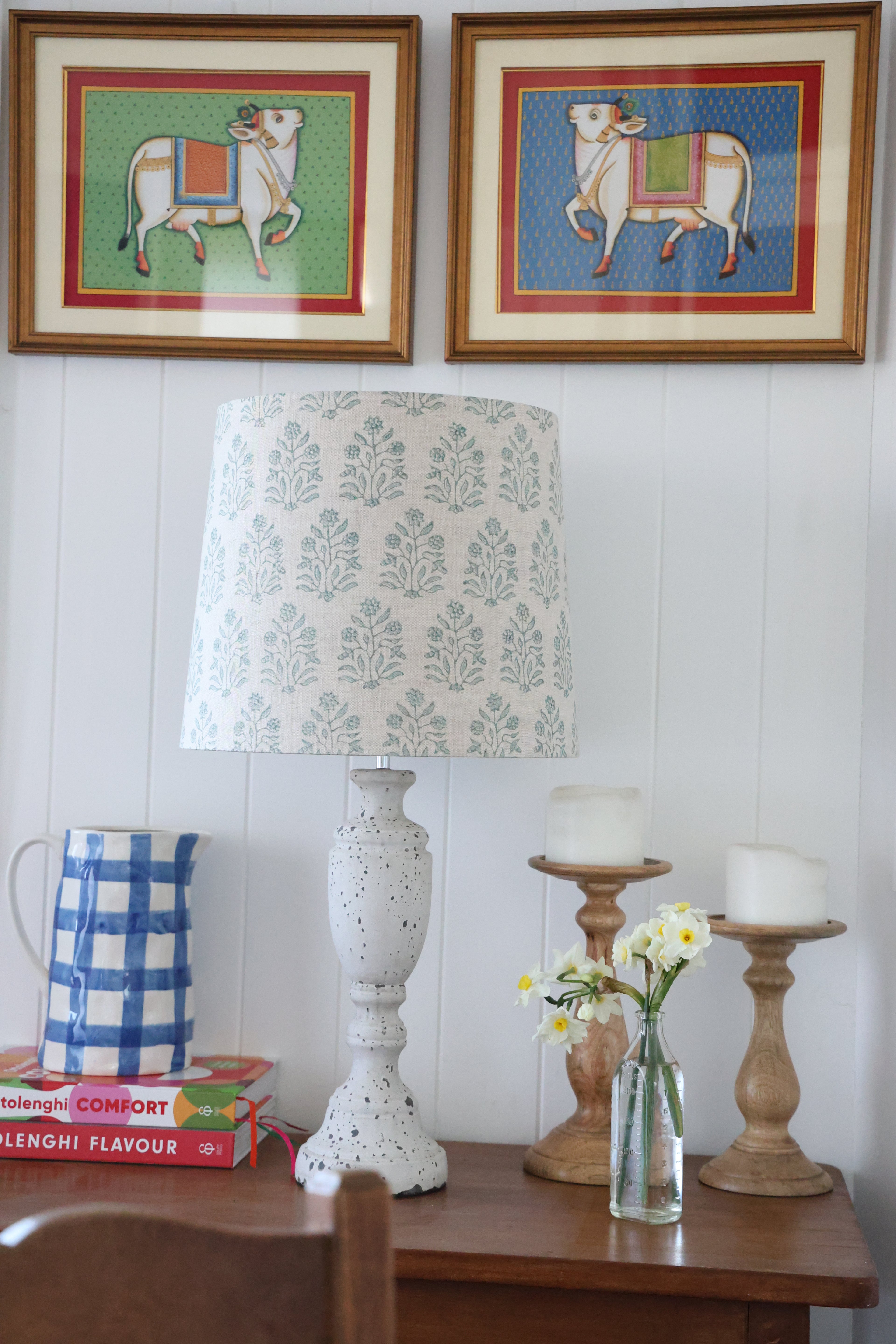 Walter G 'Amer Celadon linen' medium empire lampshade