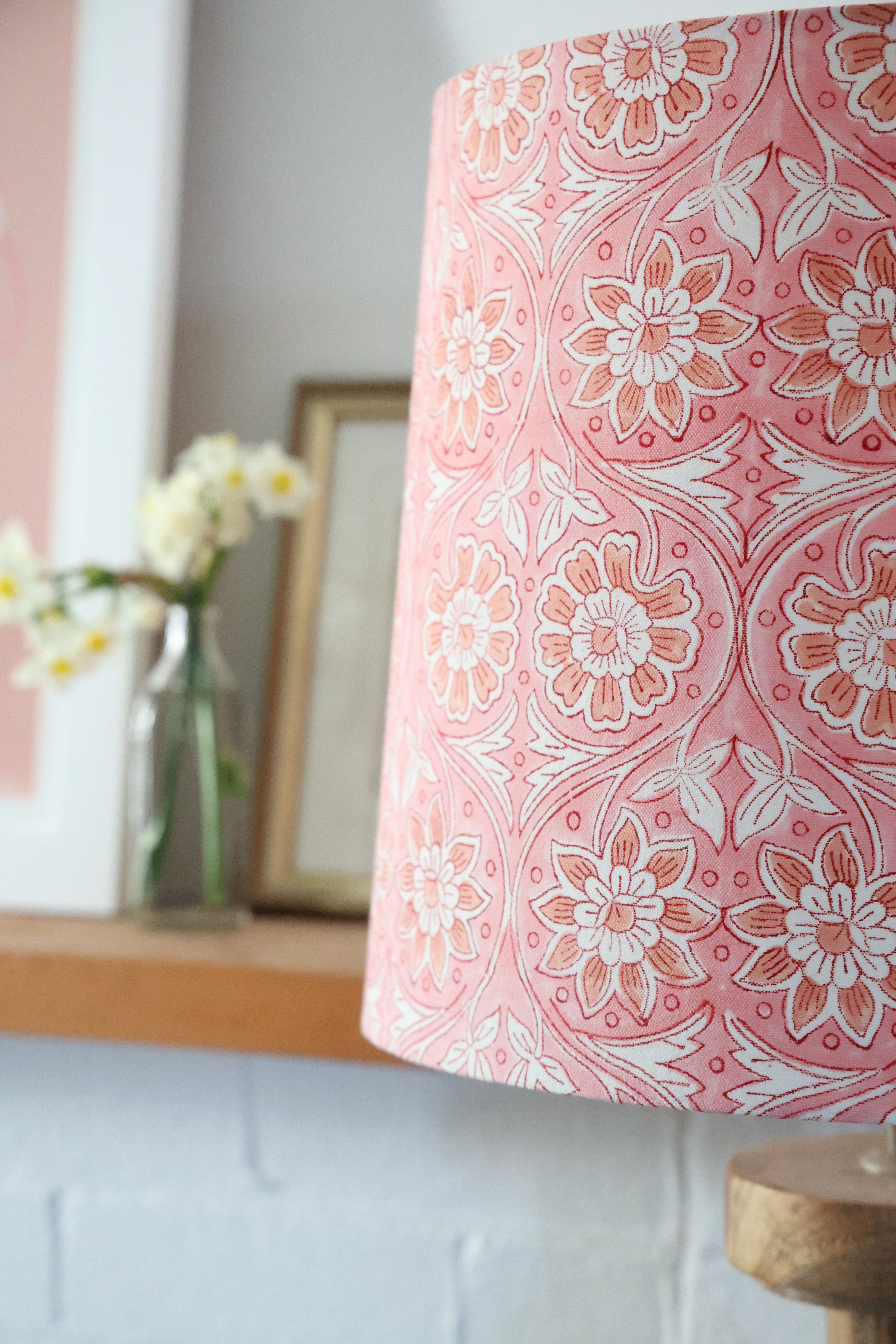 'Peach petal' Large Empire Lampshade