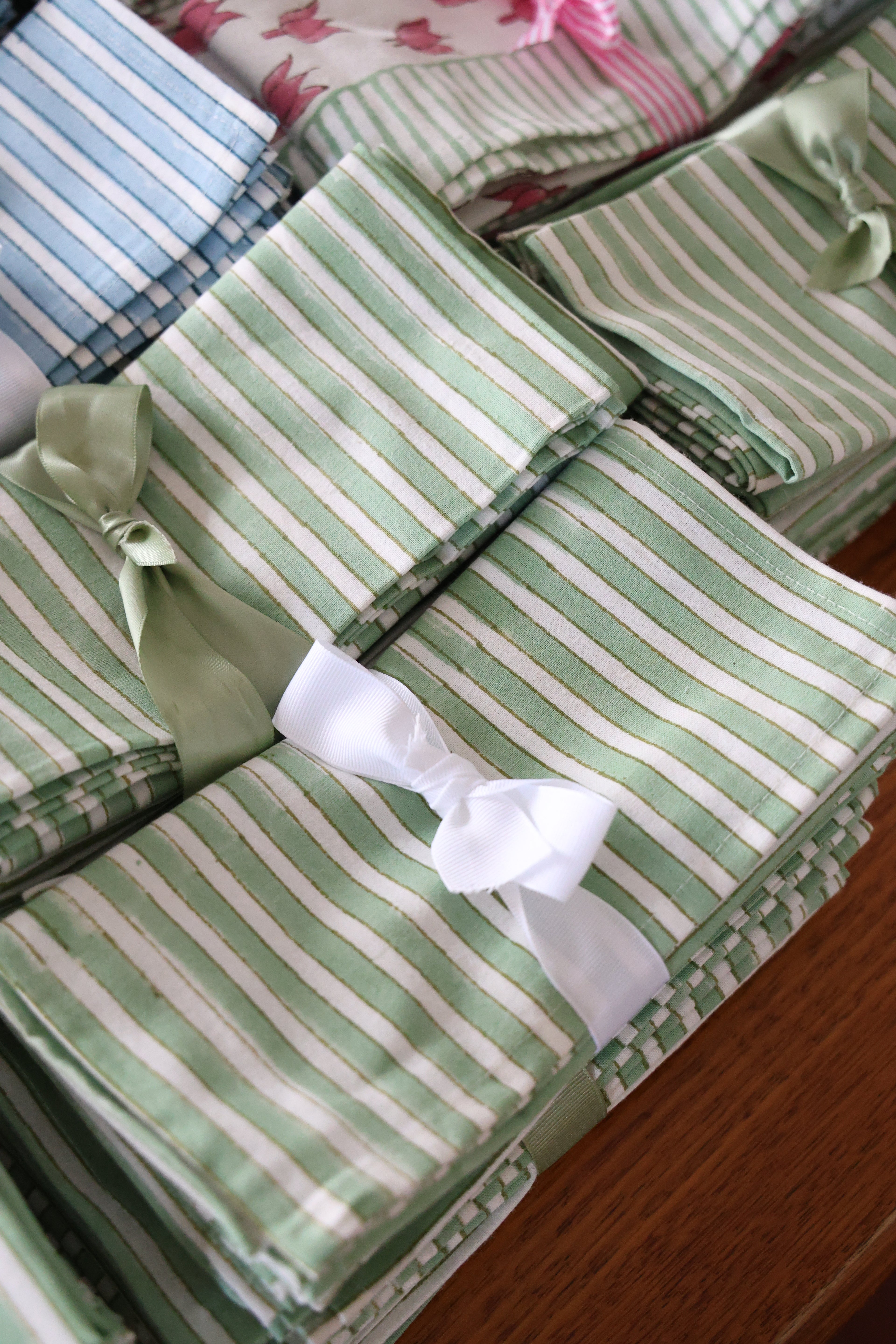'Green Stripe' napkins