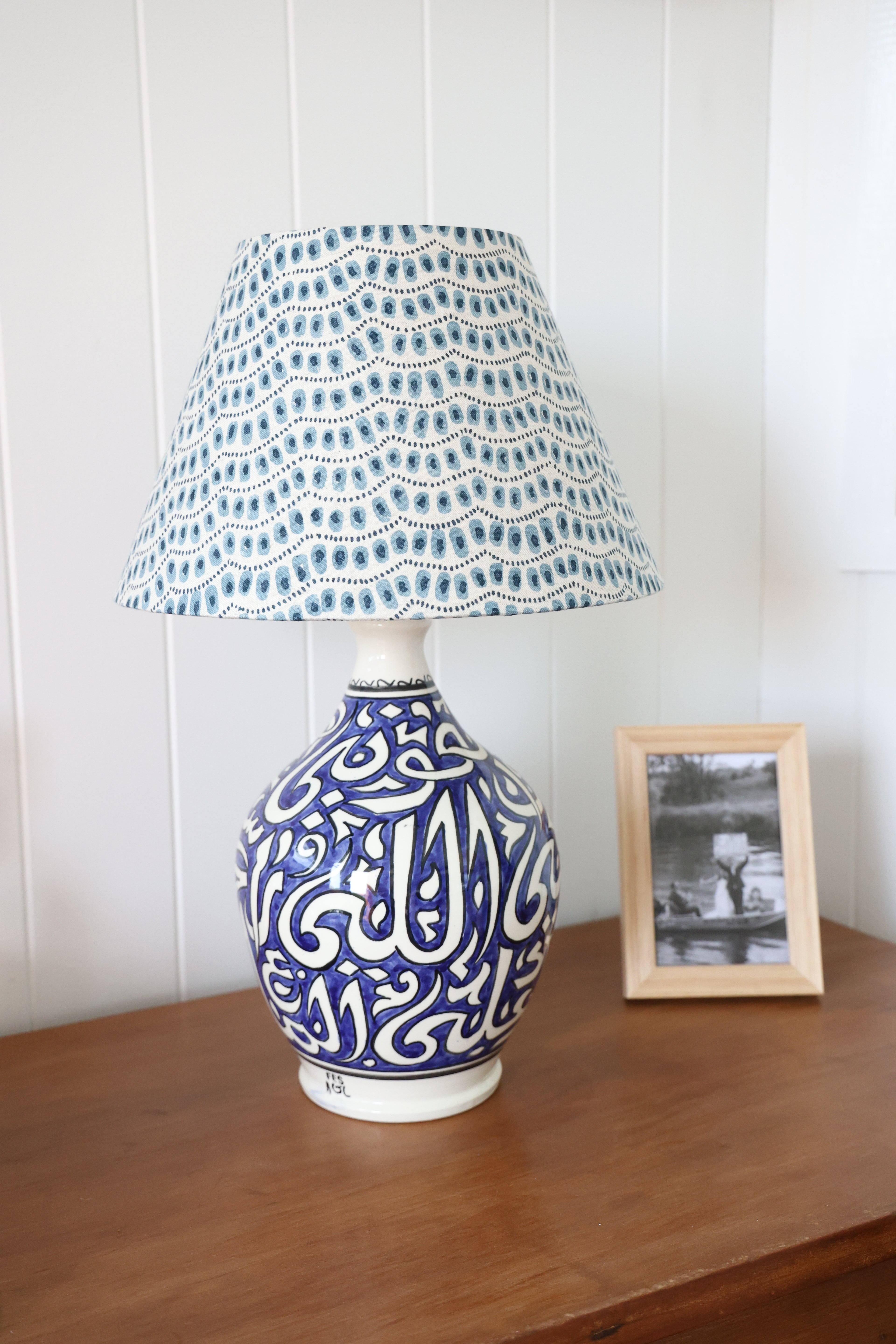 Walter G 'Amulet Azure linen' mini conical lampshade