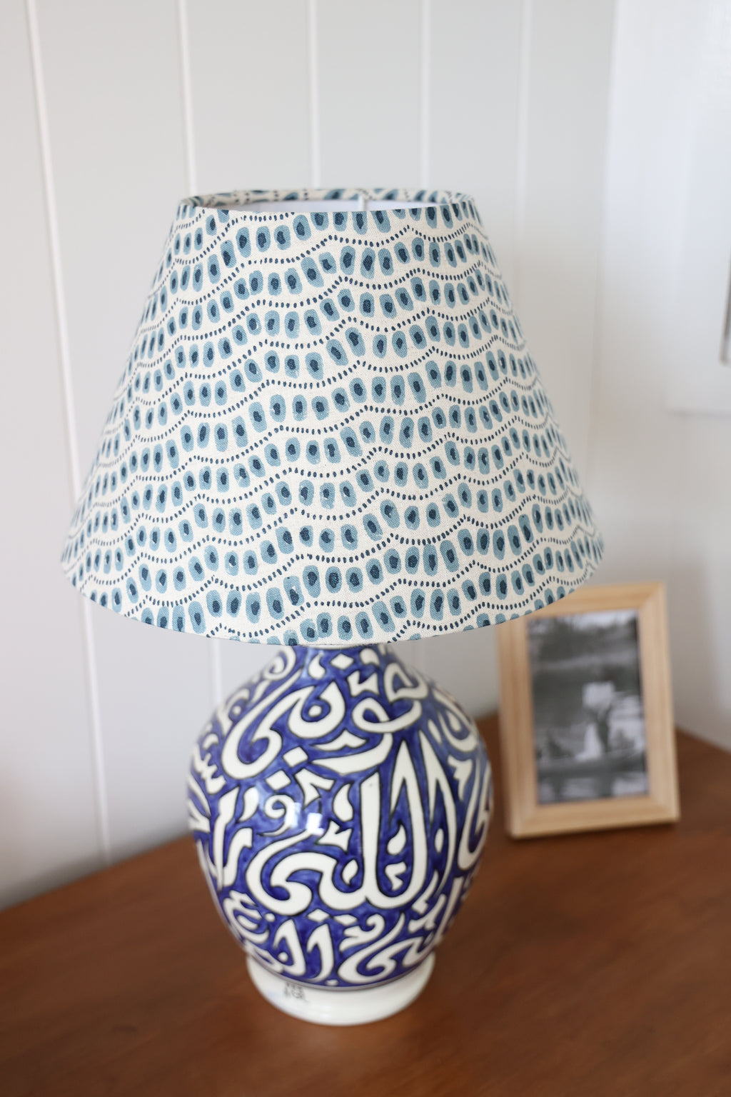 Walter G 'Amulet Azure linen' mini conical lampshade