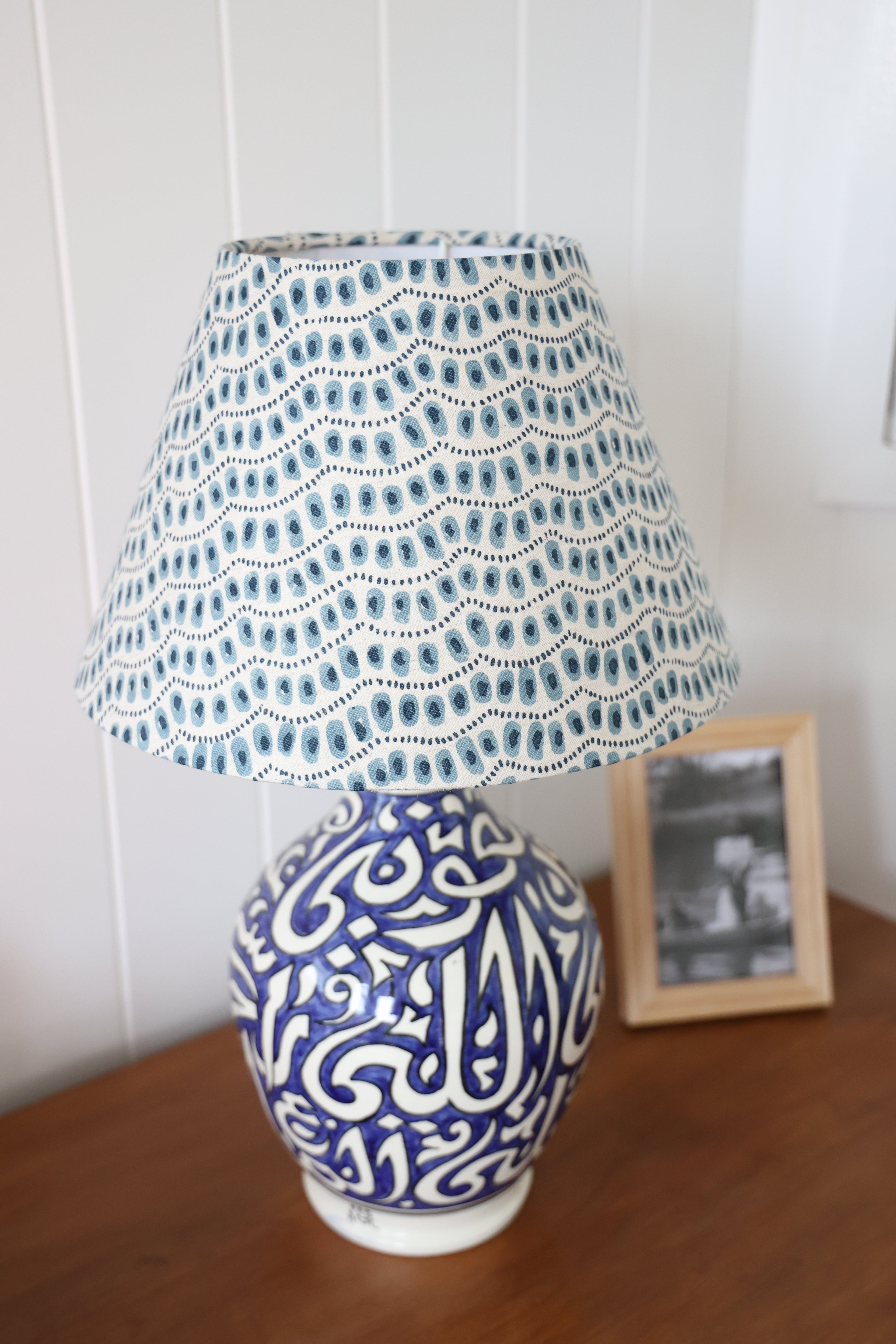Walter G 'Amulet Azure linen' mini conical lampshade