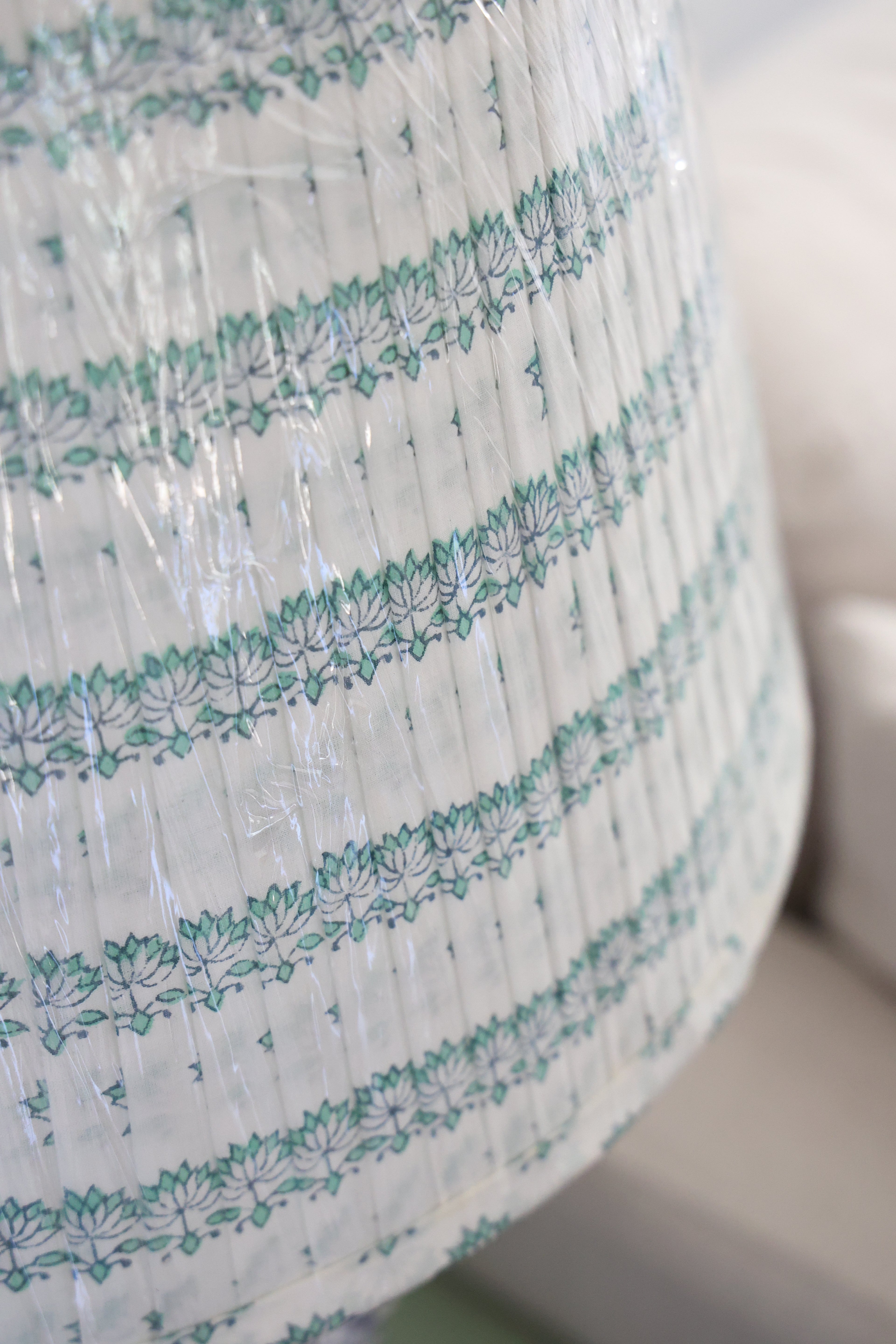 'Green and Blue floral' pleated lampshade