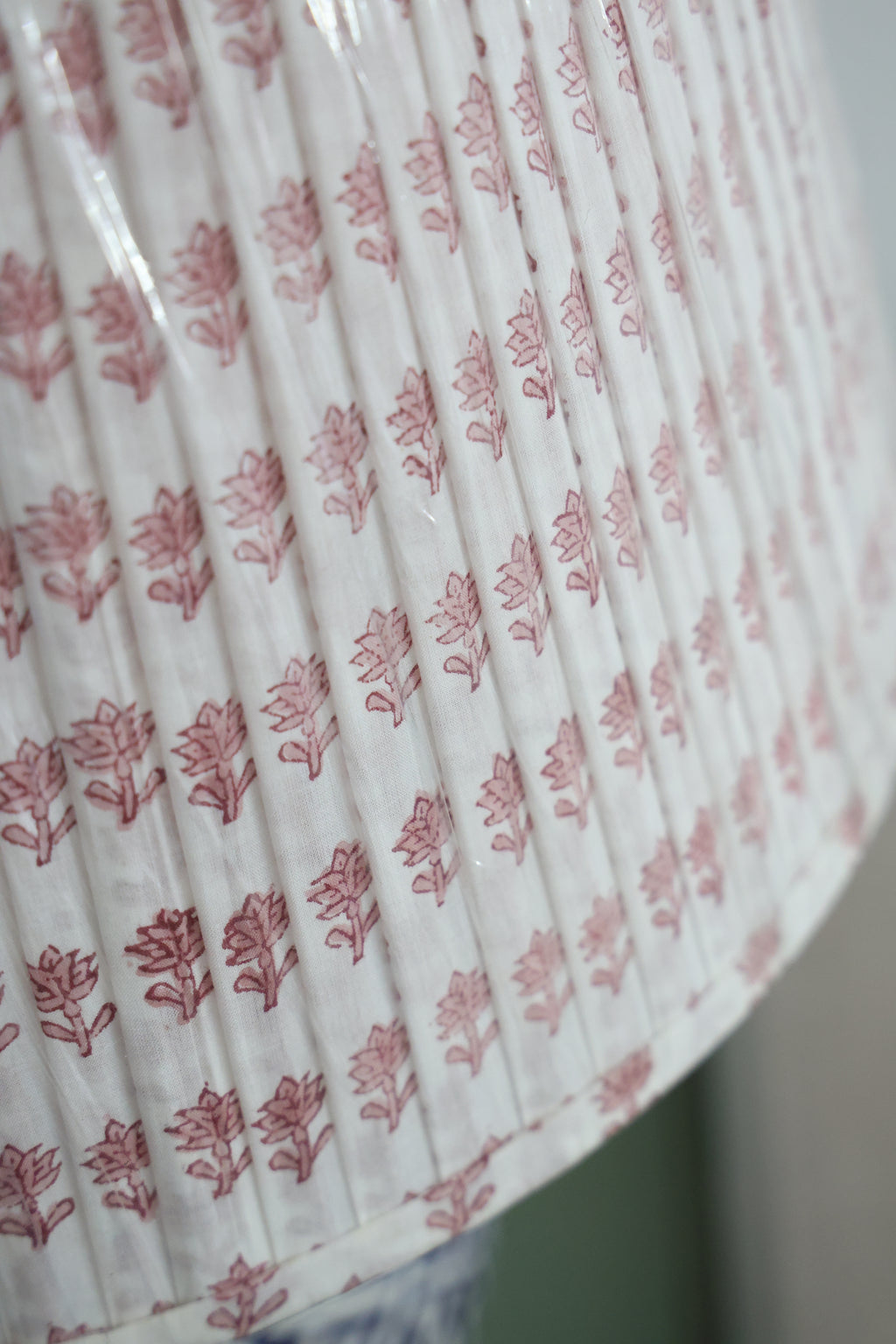 'Pink Flower' pleated lampshade