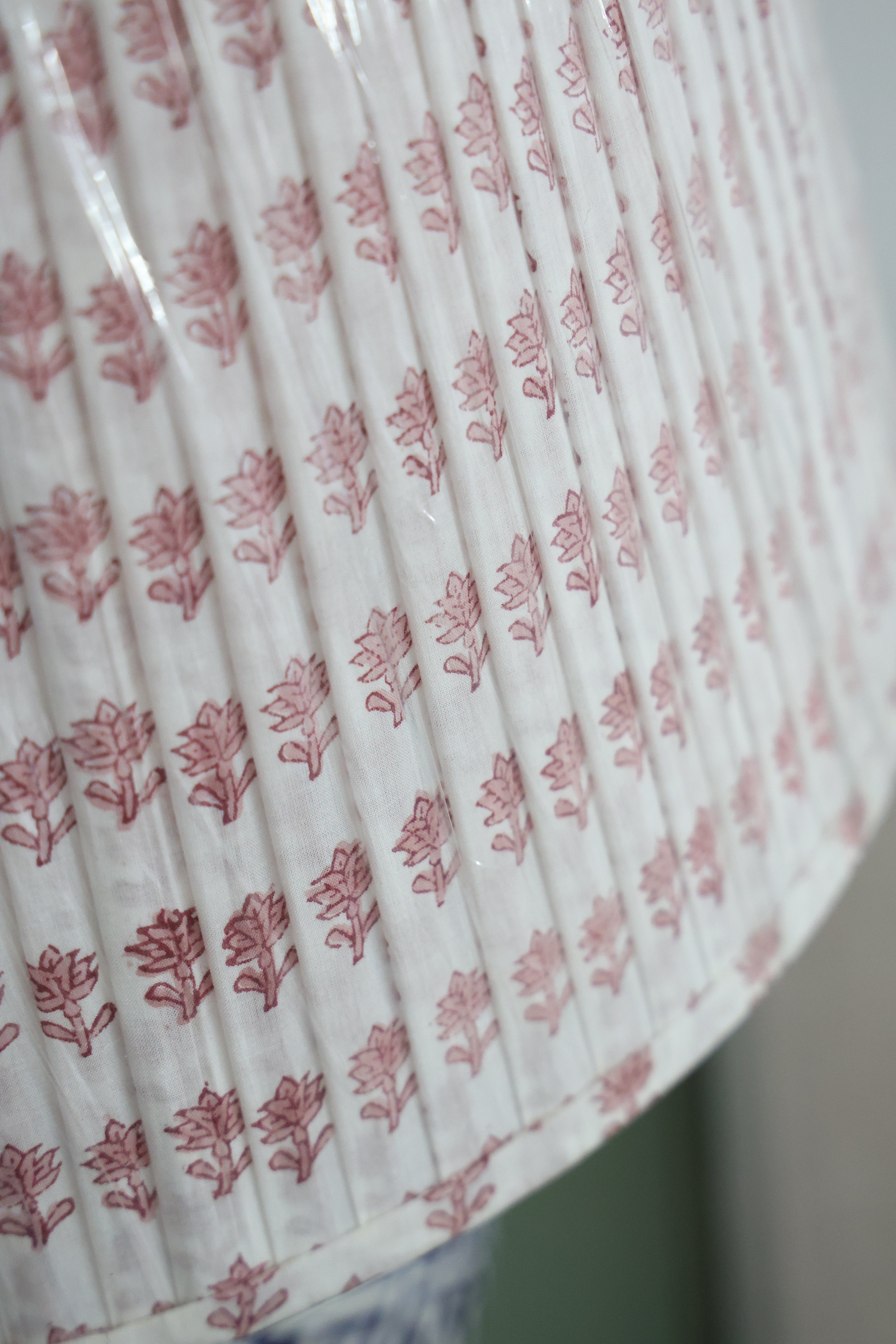 'Pink Flower' pleated lampshade