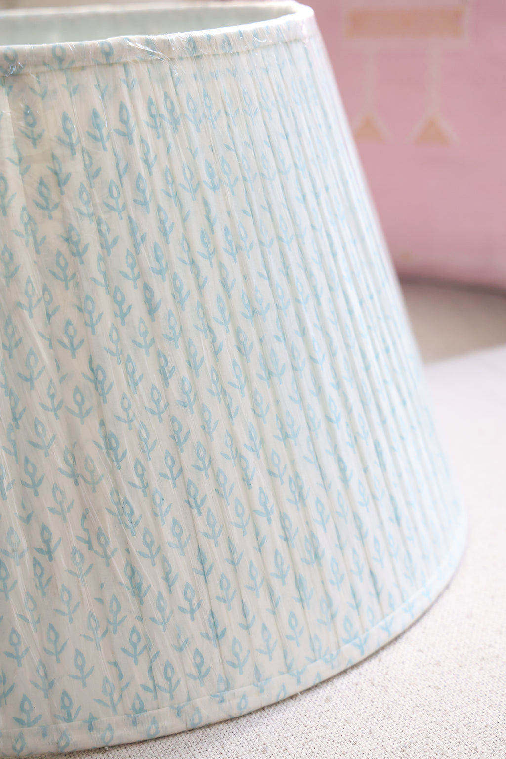 'Baby Blue' pleated lampshade