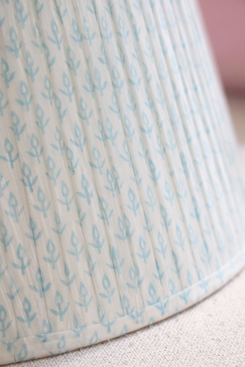 'Baby Blue' pleated lampshade