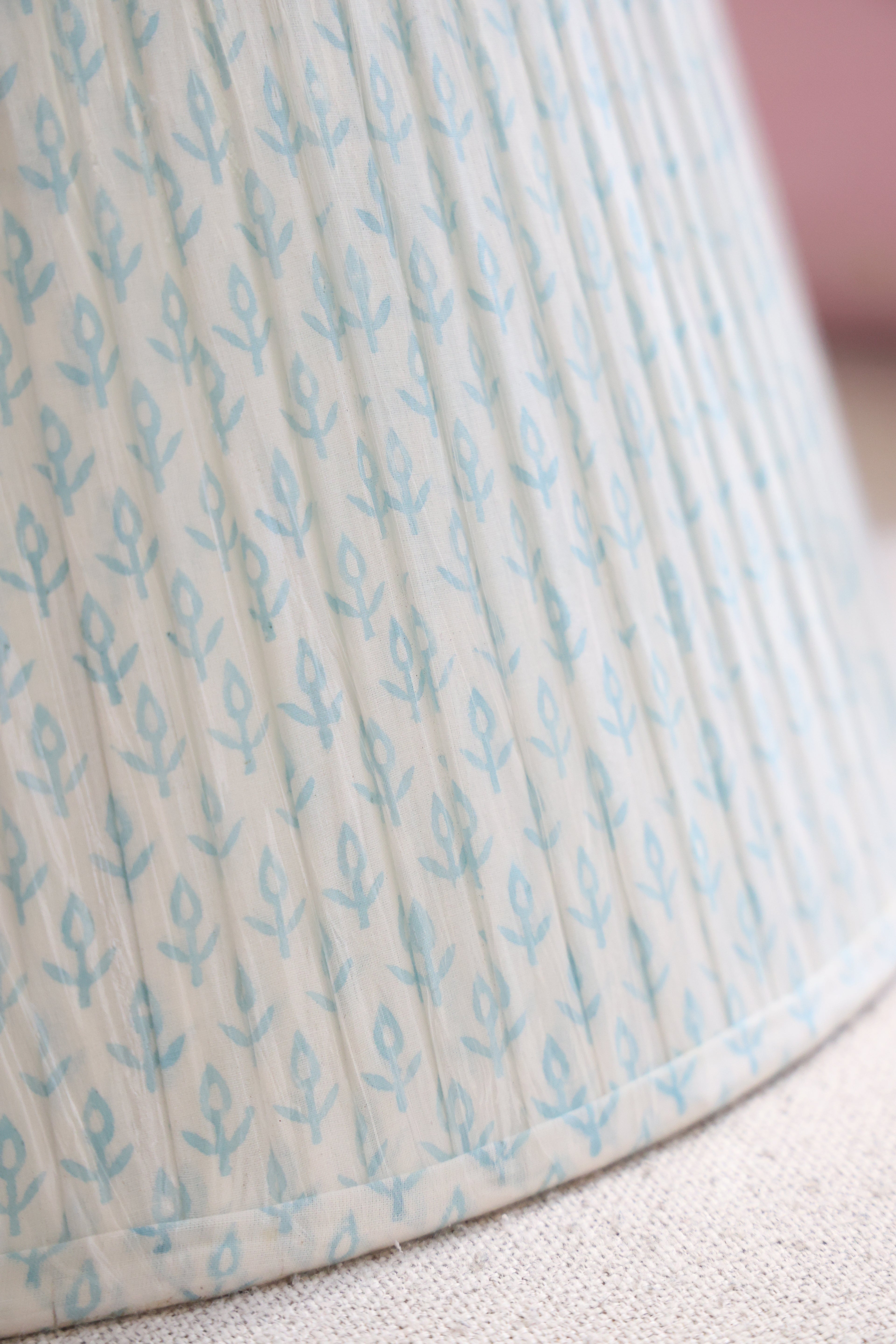 'Baby Blue' pleated lampshade