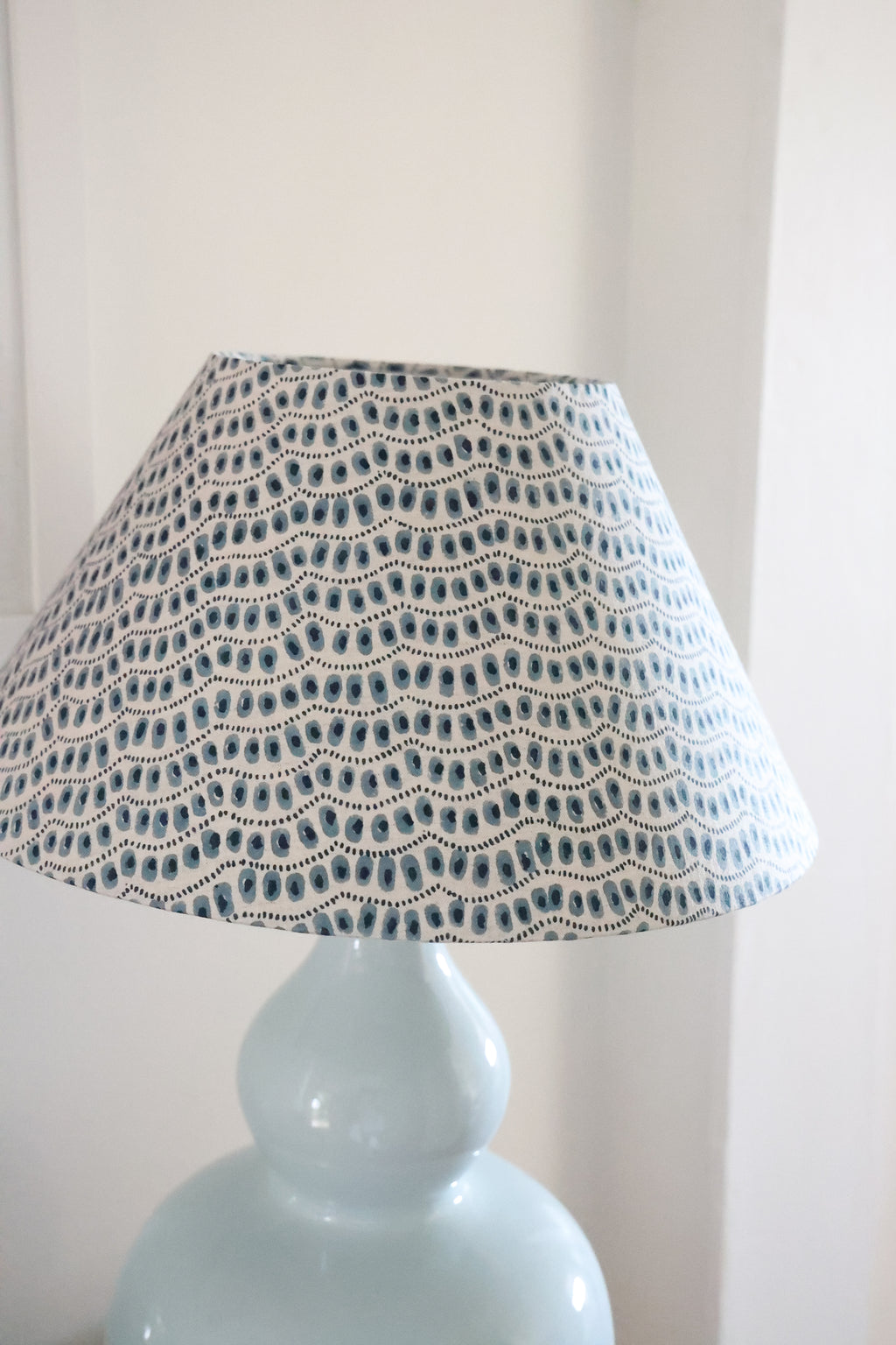 Walter G 'Amulet Azure linen' large conical lampshade