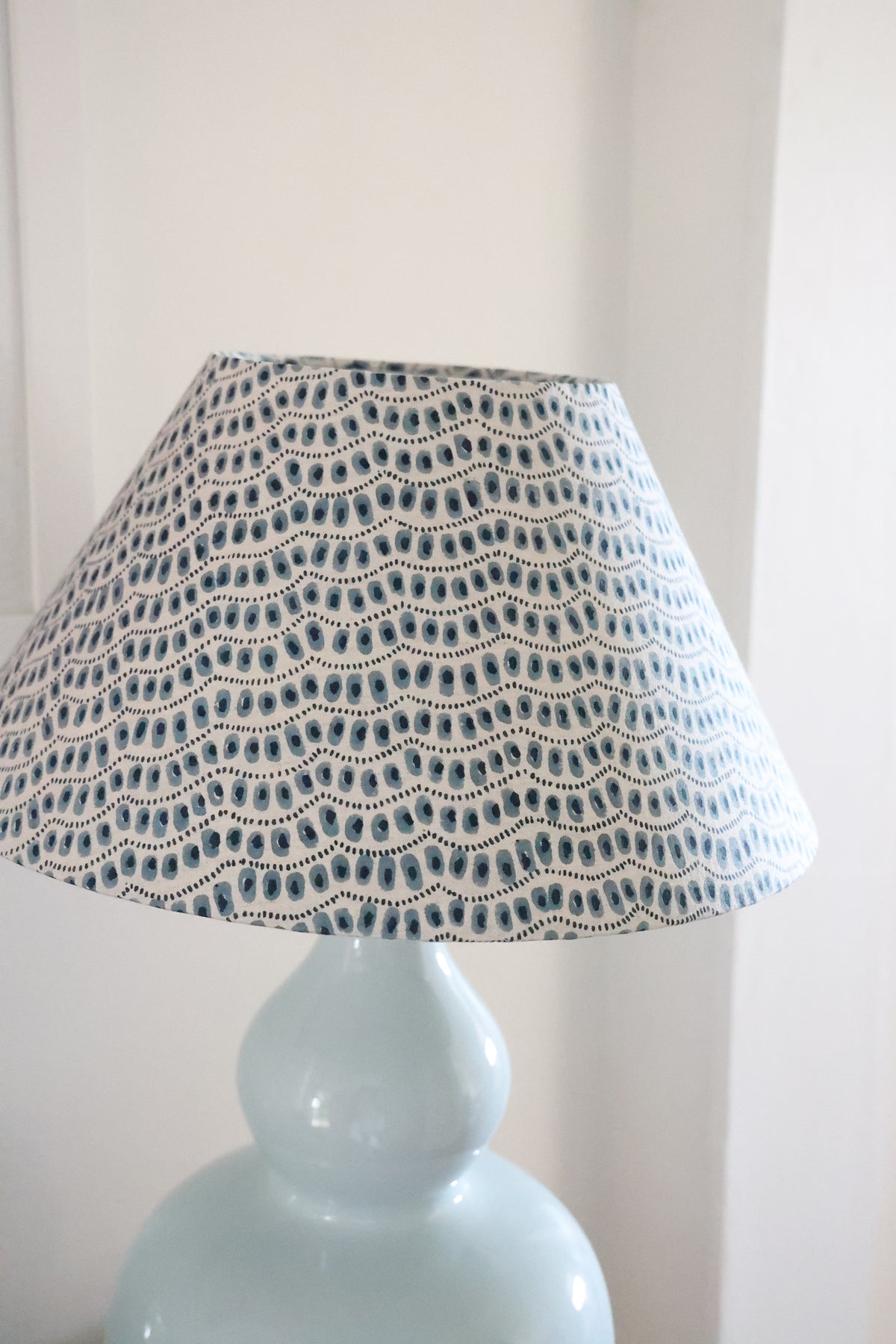 Walter G 'Amulet Azure linen' large conical lampshade