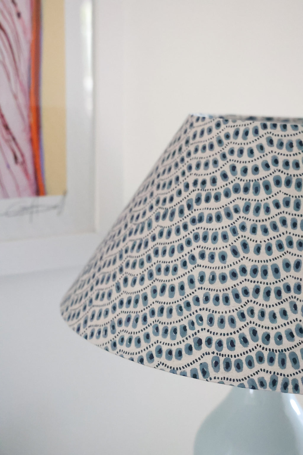Walter G 'Amulet Azure linen' large conical lampshade
