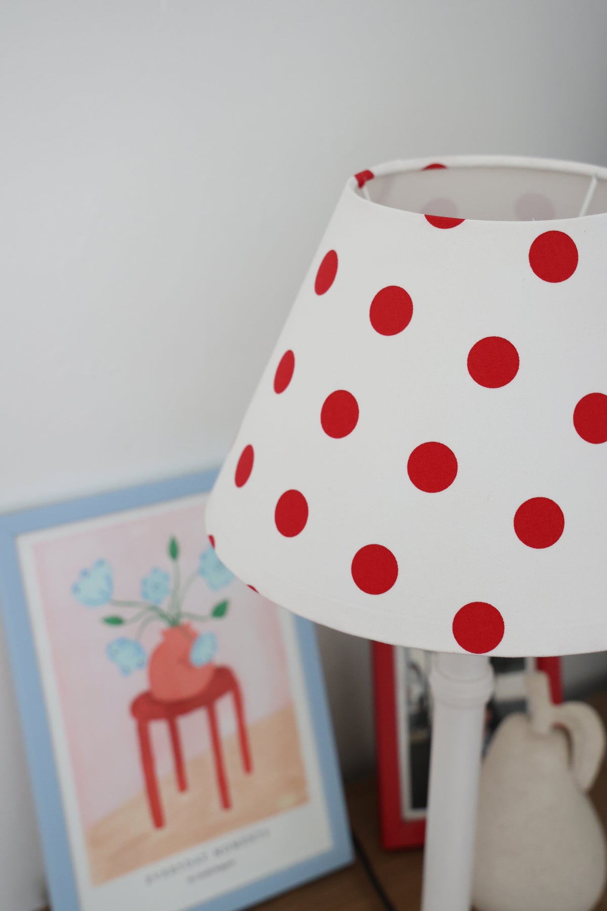 'Red Polka Dot' Mini conical shade