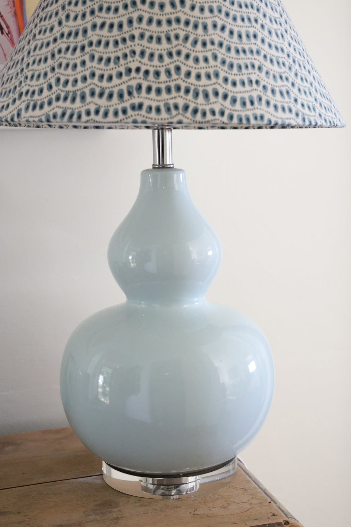 Walter G 'Amulet Azure linen' large conical lampshade