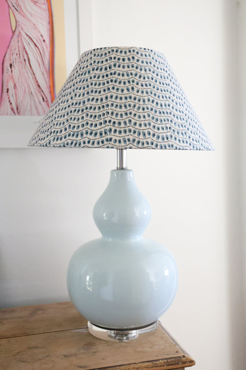 Walter G 'Amulet Azure linen' large conical lampshade