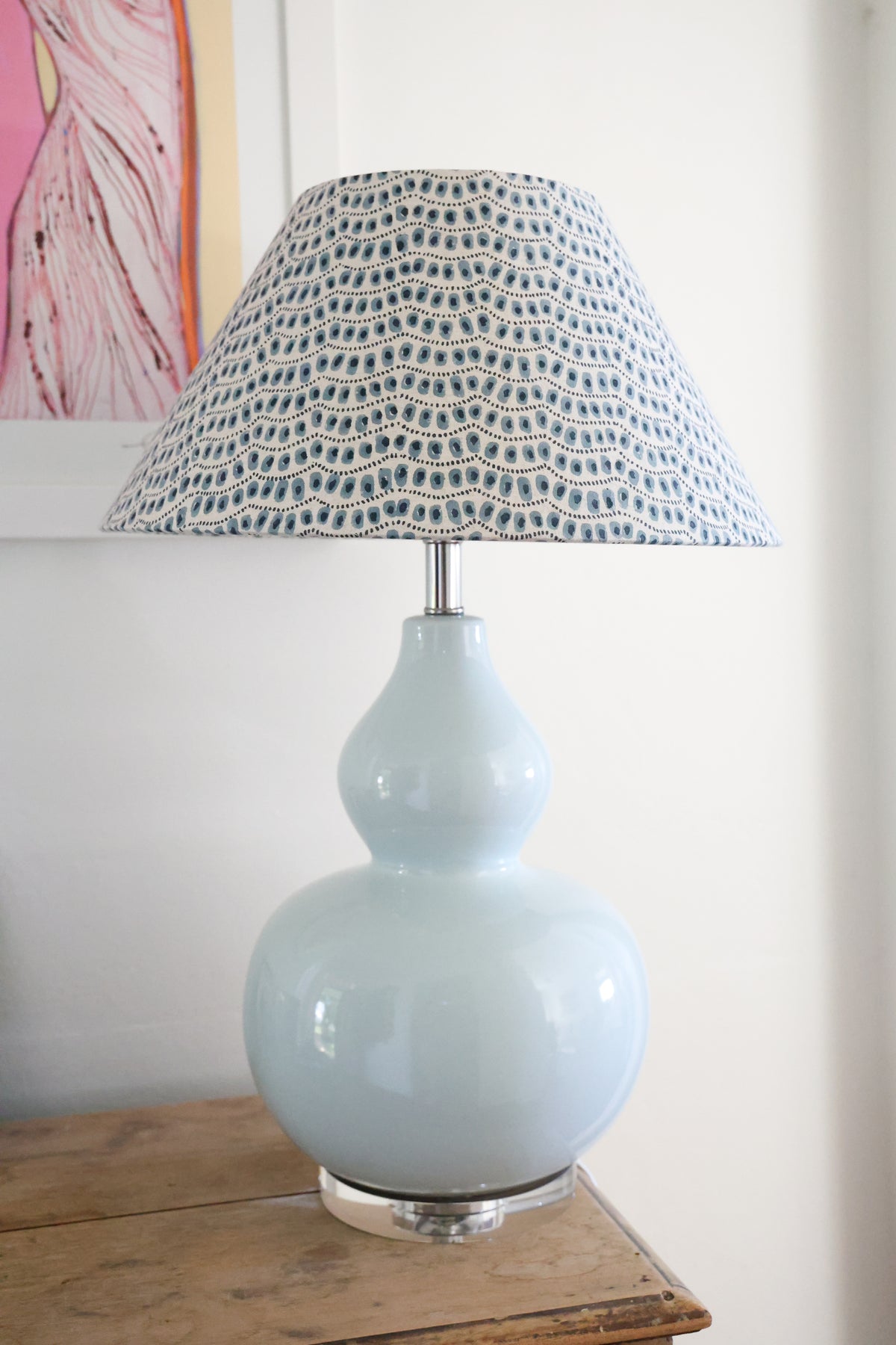 Walter G 'Amulet Azure linen' large conical lampshade