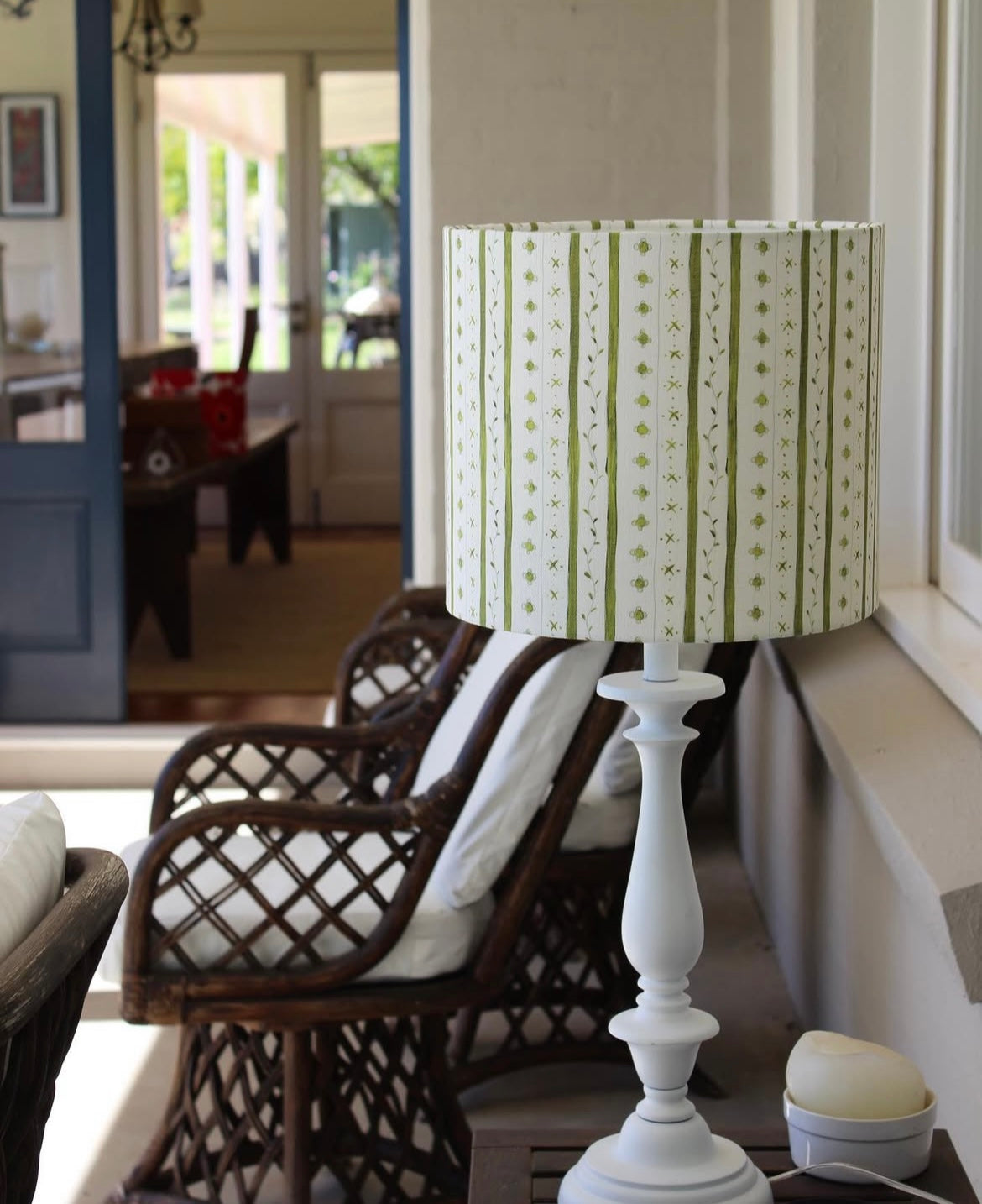 Ocre Designs 'Delft Green Stripe' Medium Drum