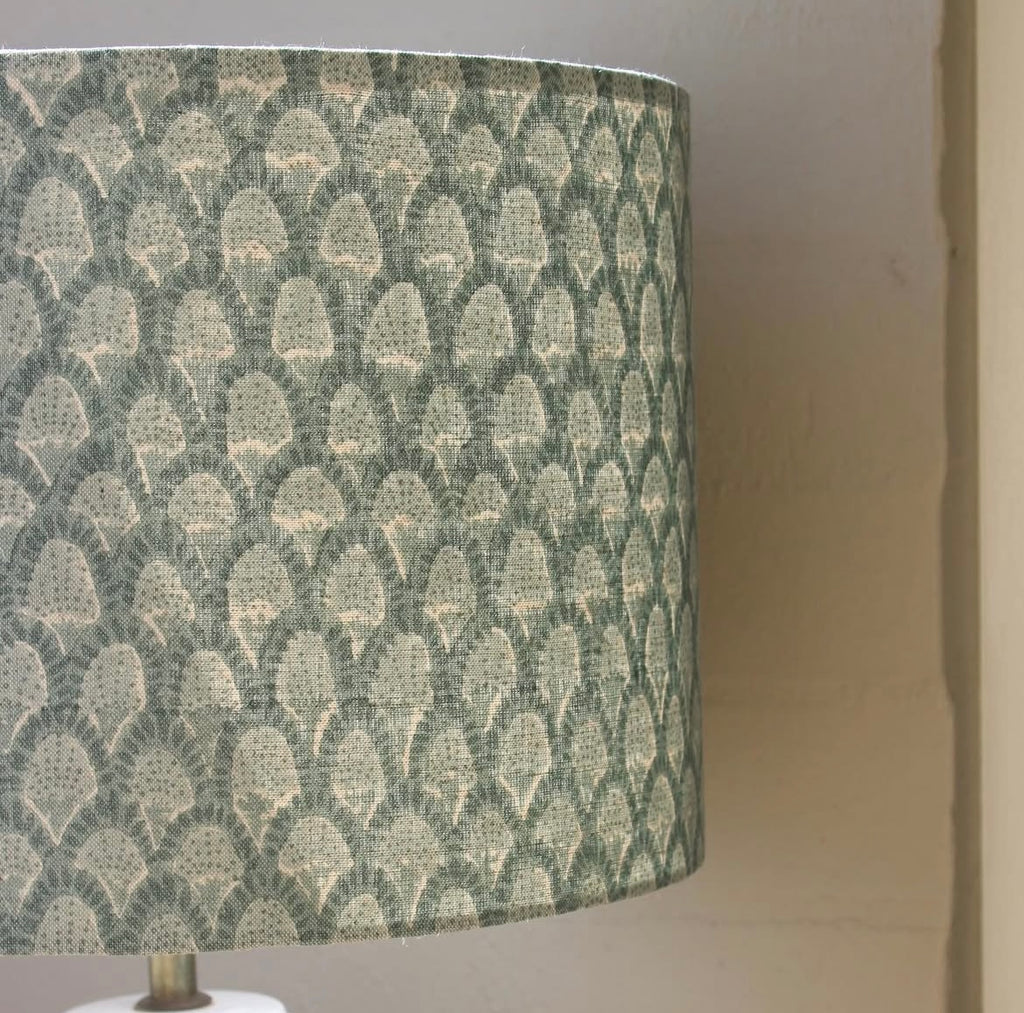 Walter G 'Scopello Celadon linen' Short and Wide lampshade