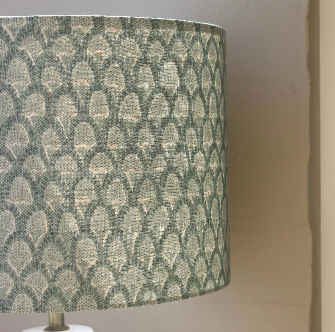 Walter G 'Scopello Celadon linen' Short and Wide lampshade