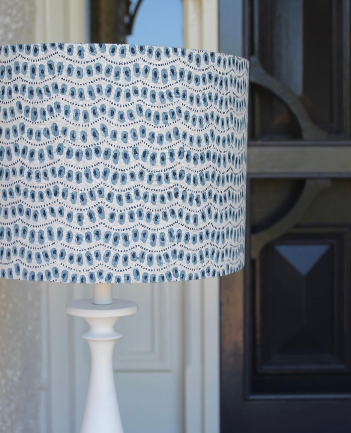 Walter G 'Amulet Azure linen' Short and Wide lampshade
