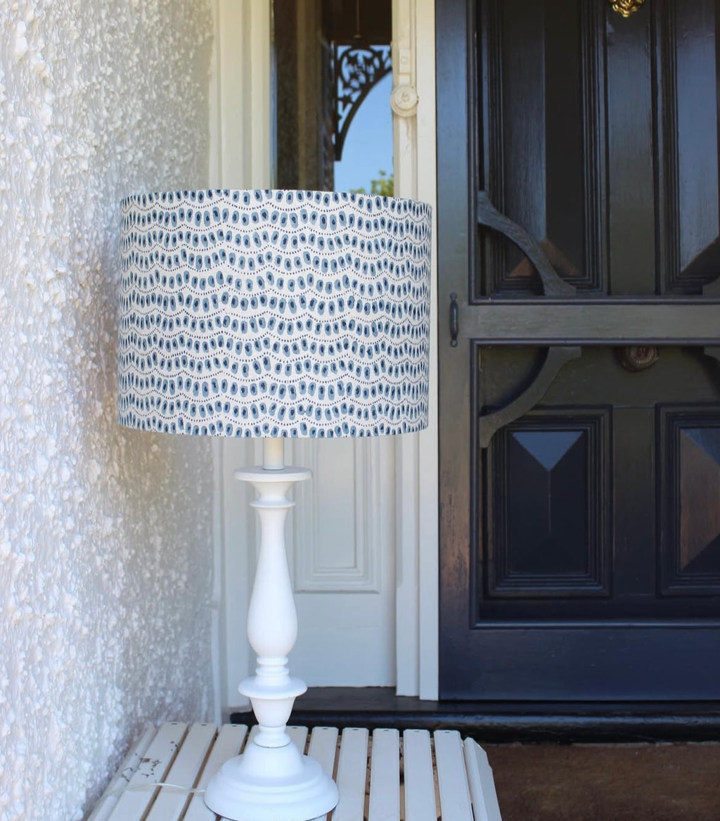 Walter G 'Amulet Azure linen' Short and Wide lampshade