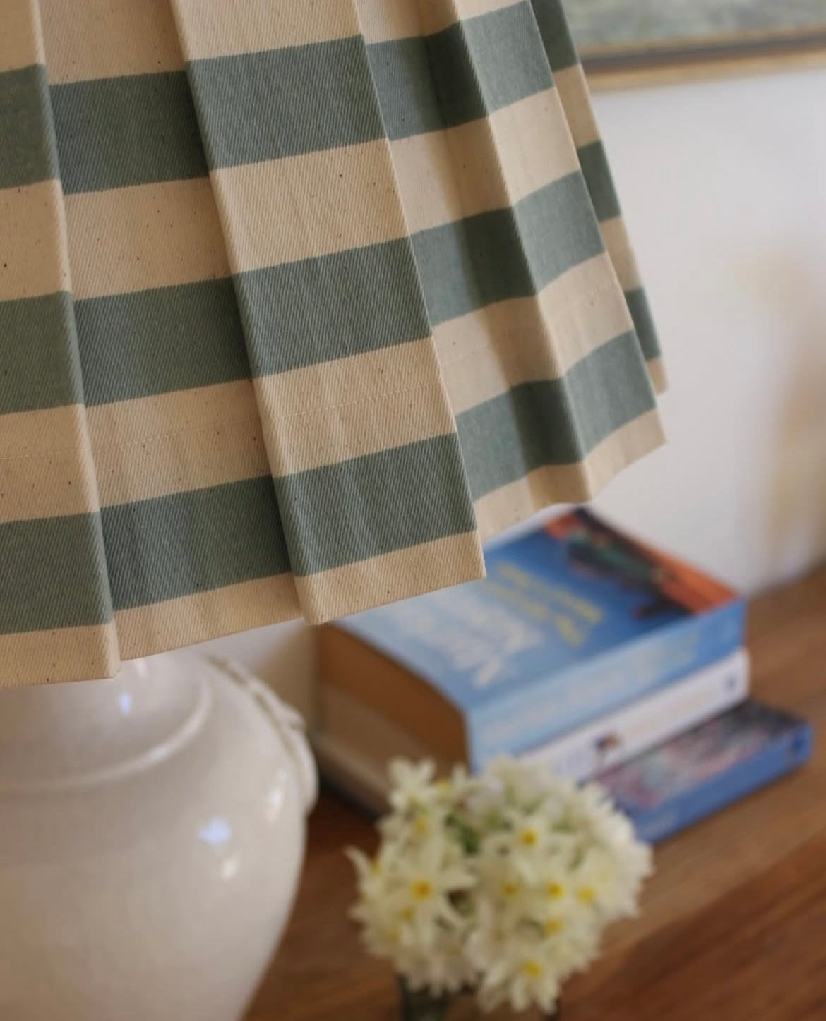 Alice Palmer 16" Sky Blue Box Pleated Lampshade