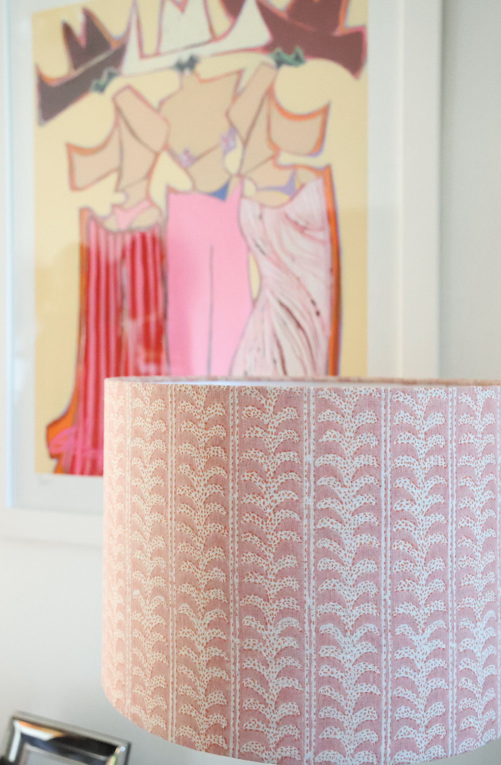Walter G 'Luxor Guava Linen' Short and Wide lampshade